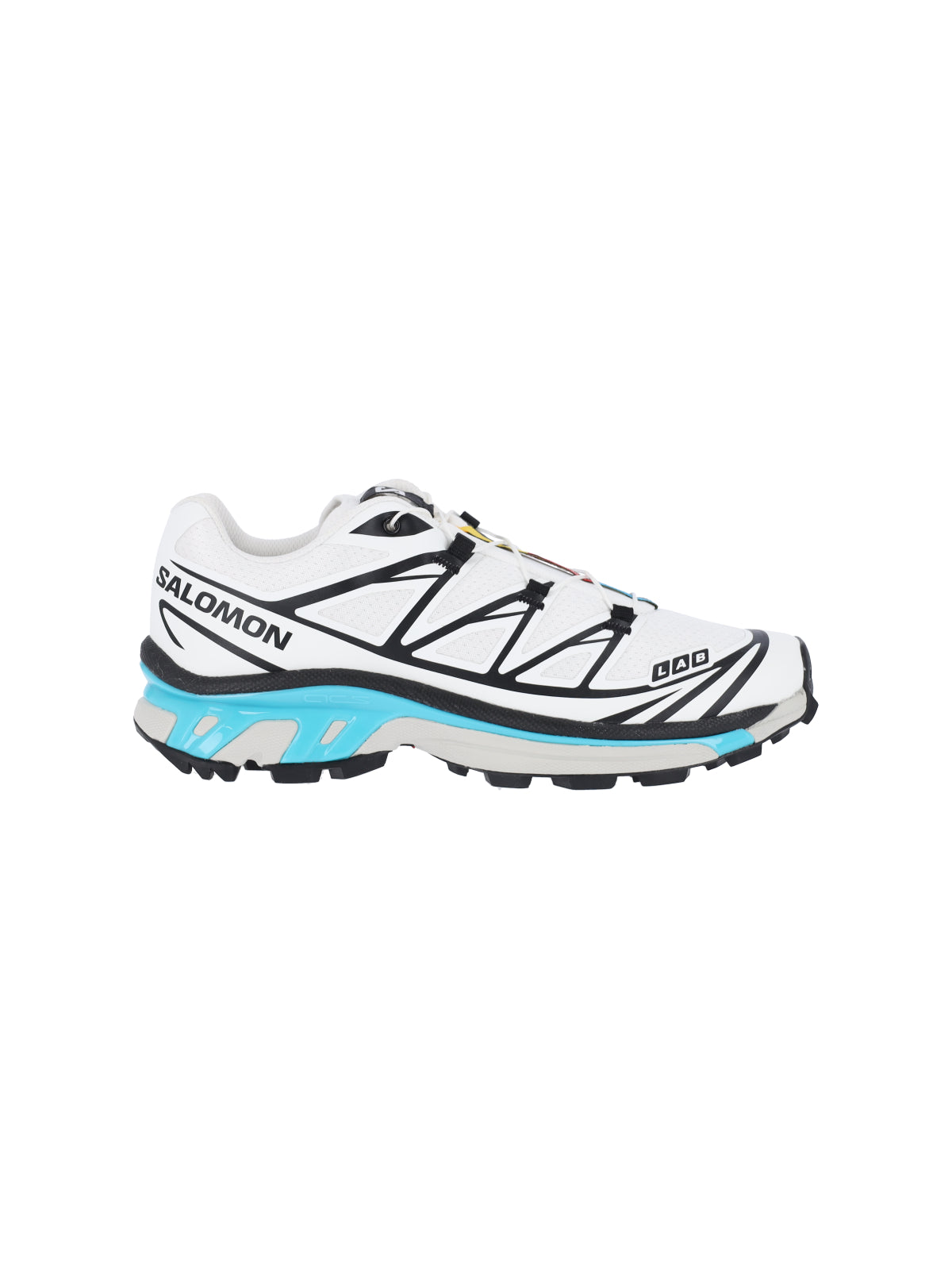 White Geometric Accent Streamlined Sneakers