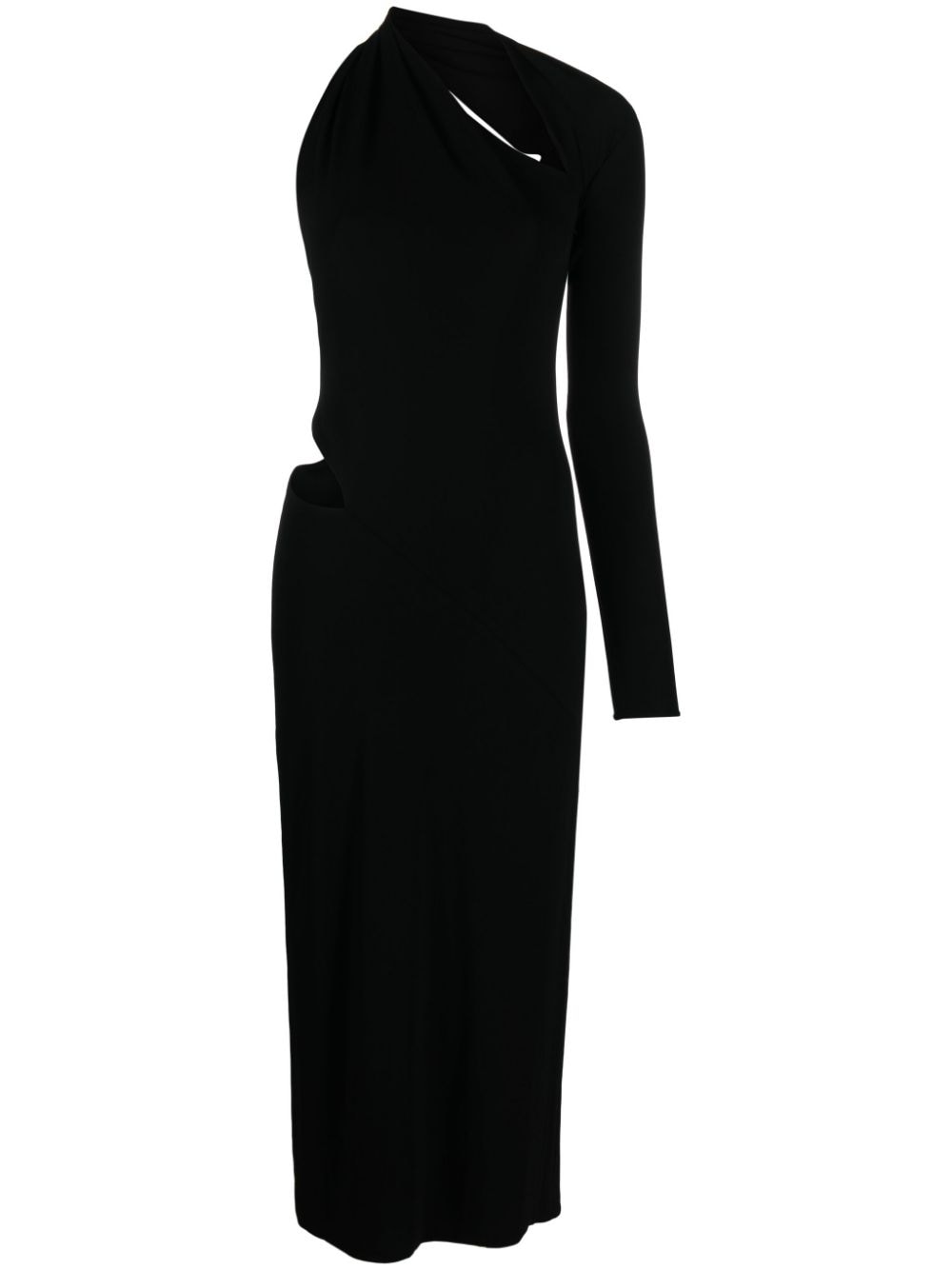One-Shoulder Cut-Out Midi Dress