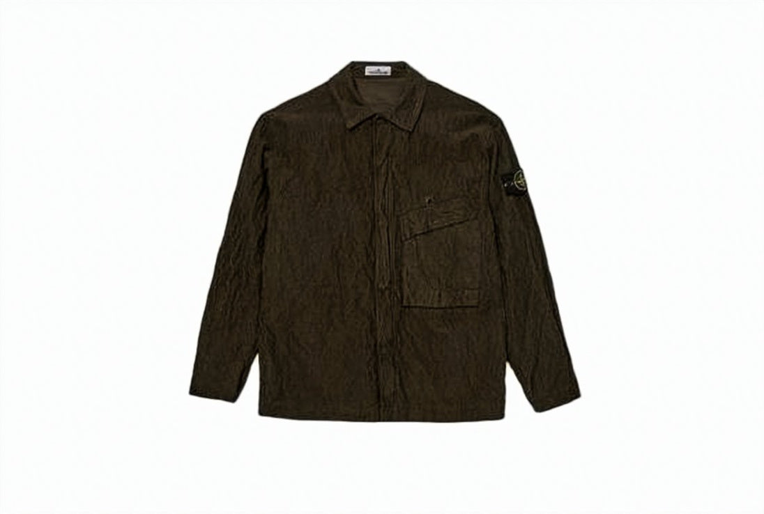 Crinkled Texture Jacket with Pointed Collar