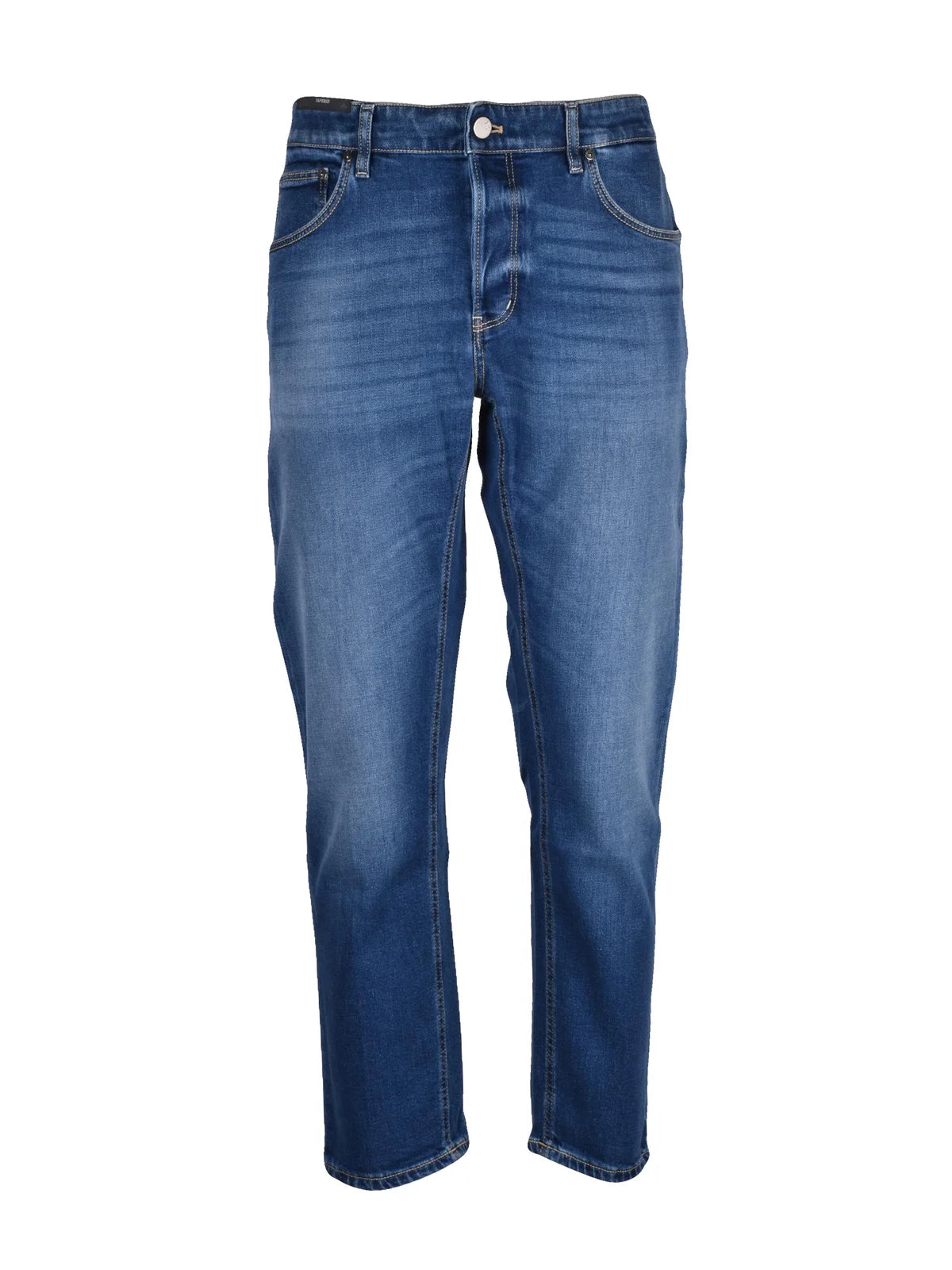 Blue Cotton Elastane Men Stretch Jeans
