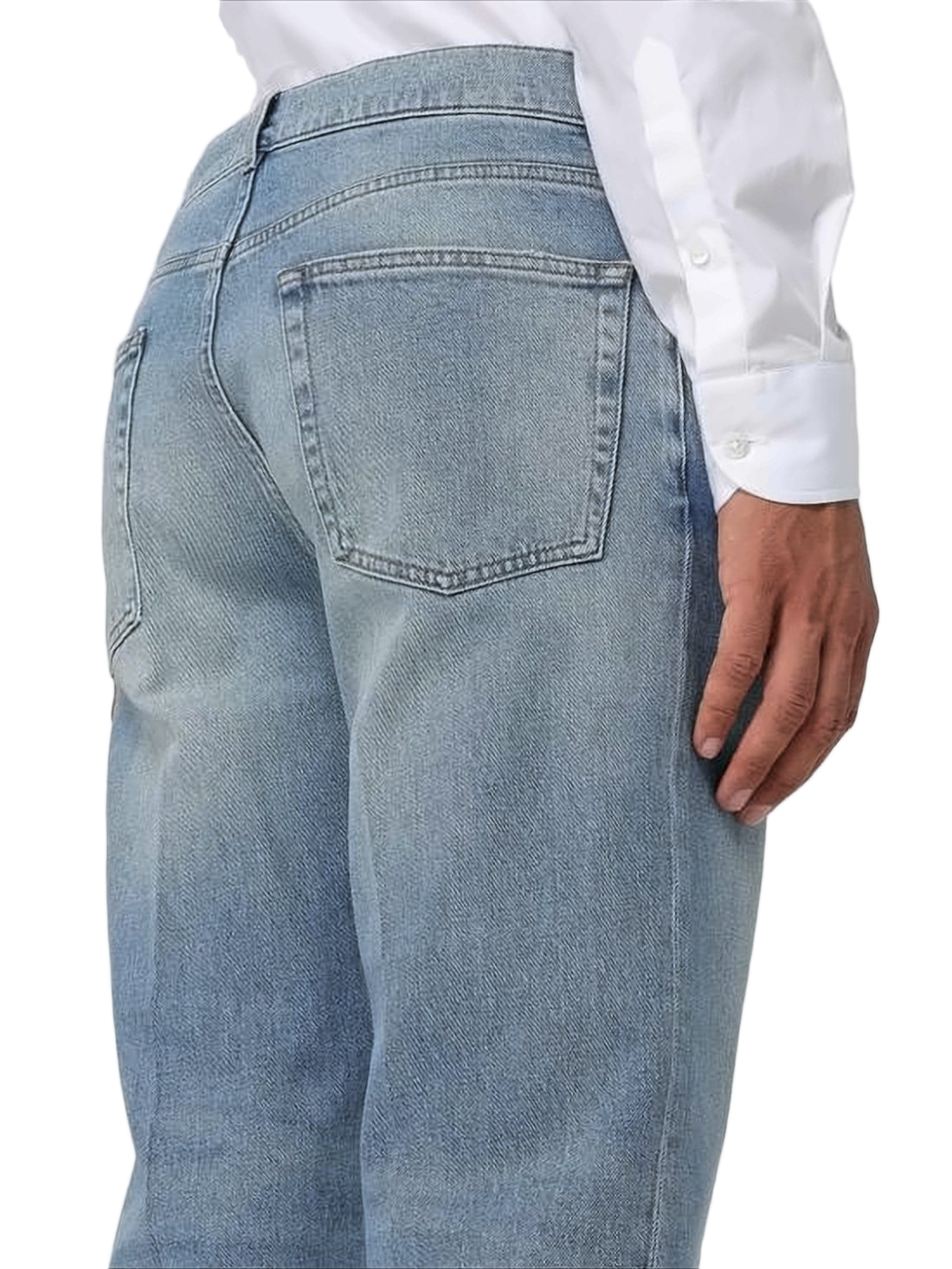 Classic Straight-Leg Denim Trousers with Light Wash