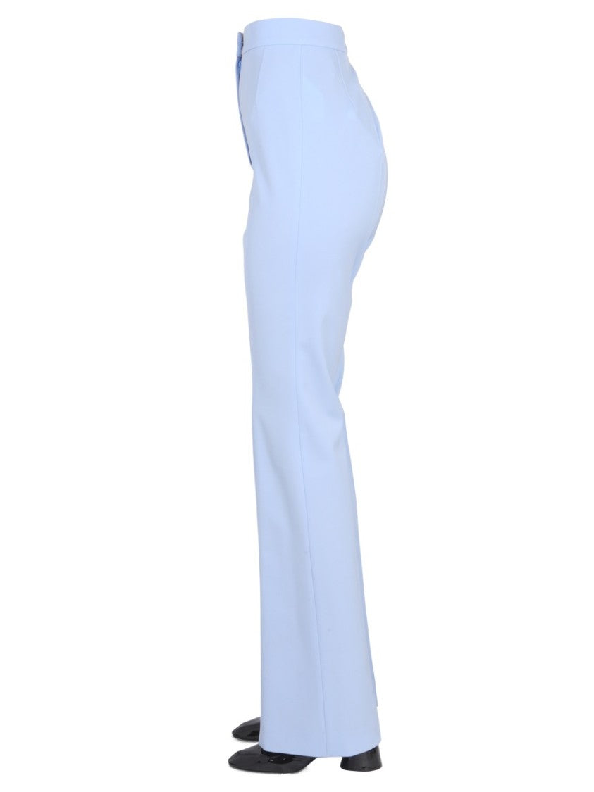 High-Waisted Straight-Leg Wool Pants