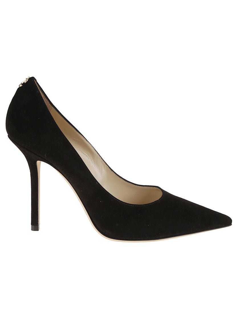 Pointed Toe Black Leather Pumps
