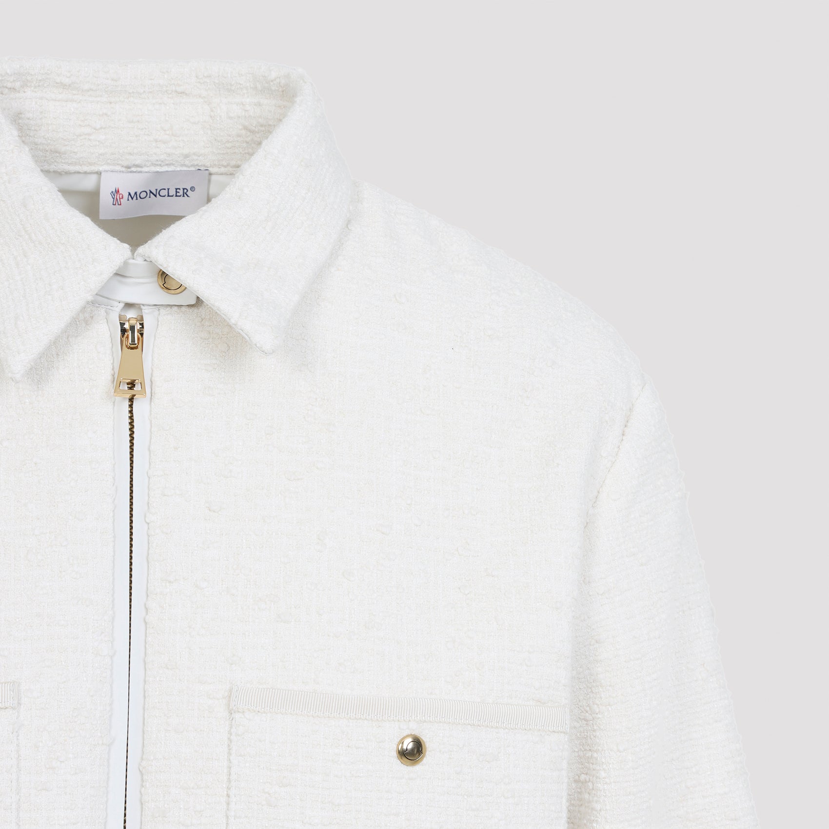 Textured Long-Sleeved Shirt with Quilted Back Panel