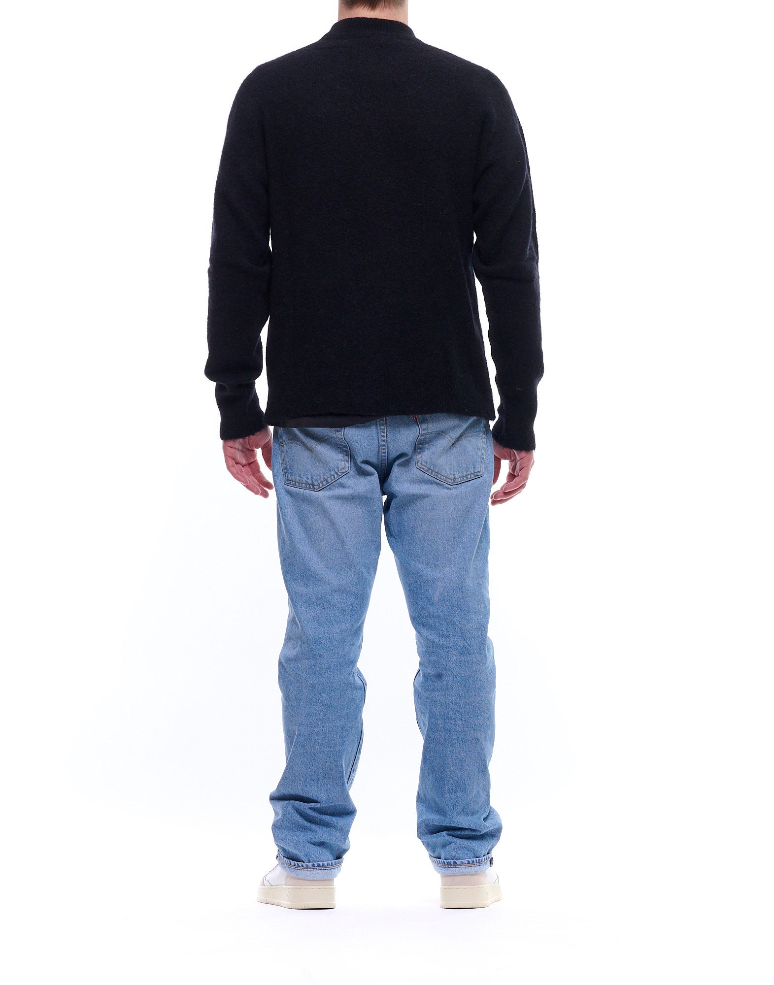 Black Brushed Crewneck Sweater