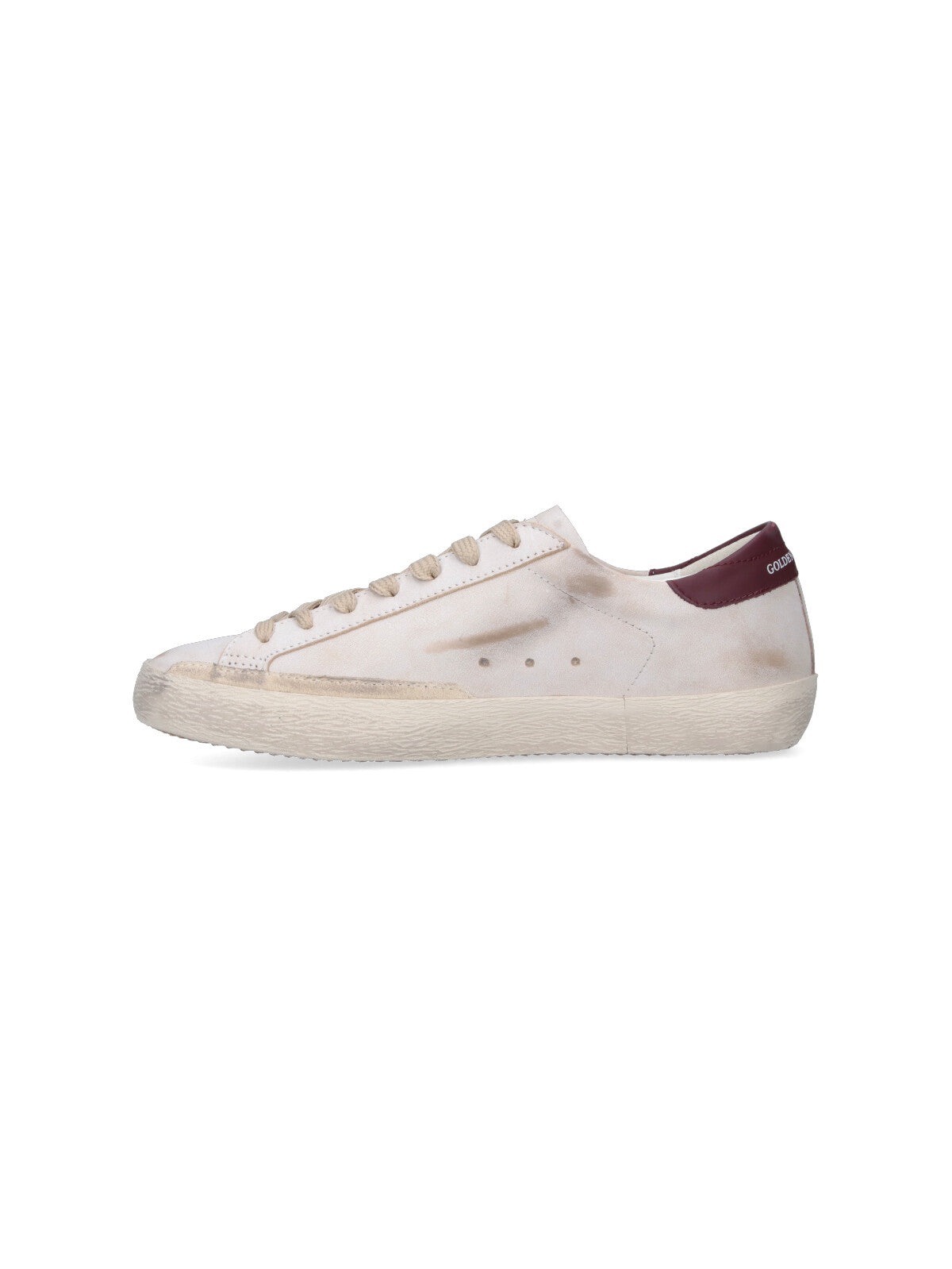 White Super-Star Distressed Leather Low-Top Sneakers
