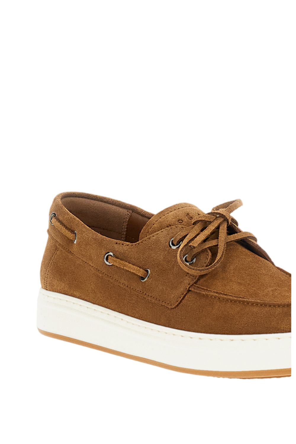 Brown Suede Sneakers with Leather Laces