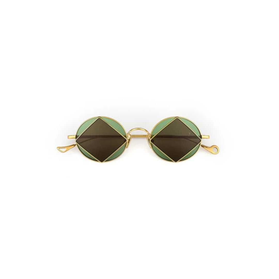 Square C.4-8 Geometric Round Lenses with Black Diamond Accents