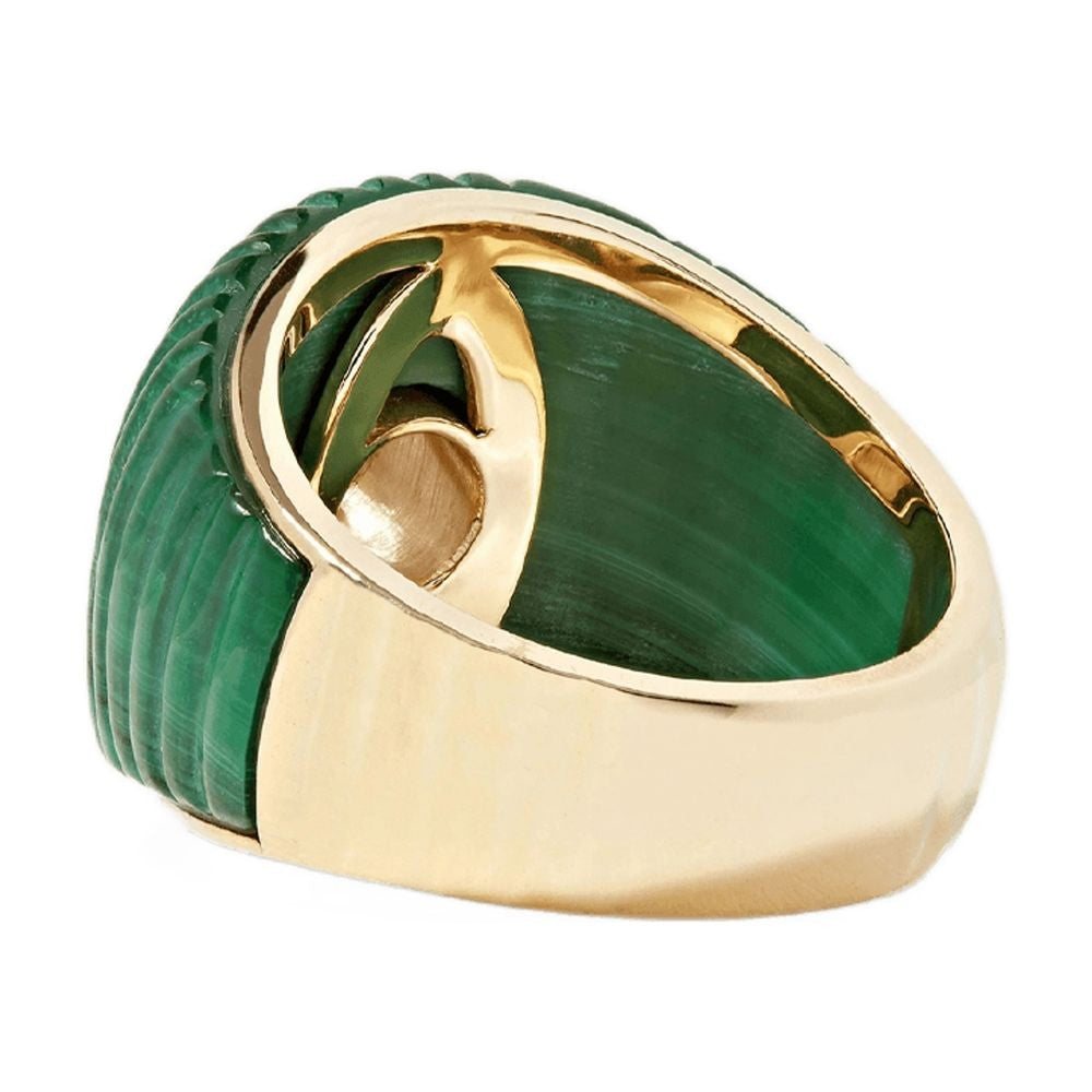 Gaufrette Bico Ob Signet Ring In Yellow Gold