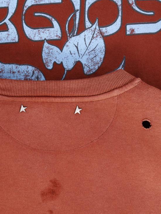 Distressed Rust Short-Sleeve T-Shirt With Graphic Print