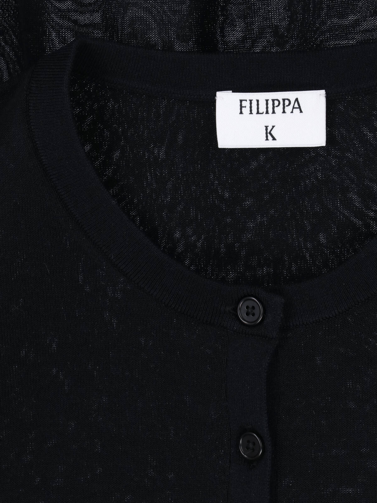 Black Lightweight Semi-Sheer Round Neck Sweater