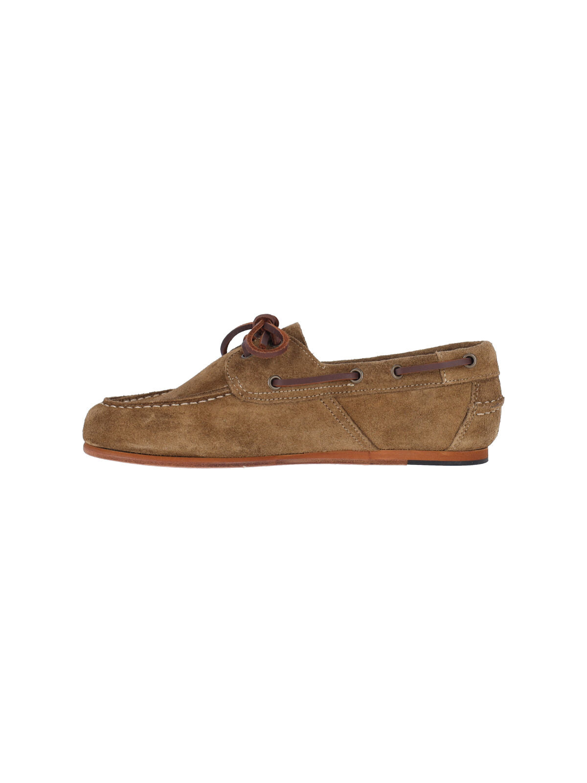 Brown Owen Suede Lace-Up Flat Shoes