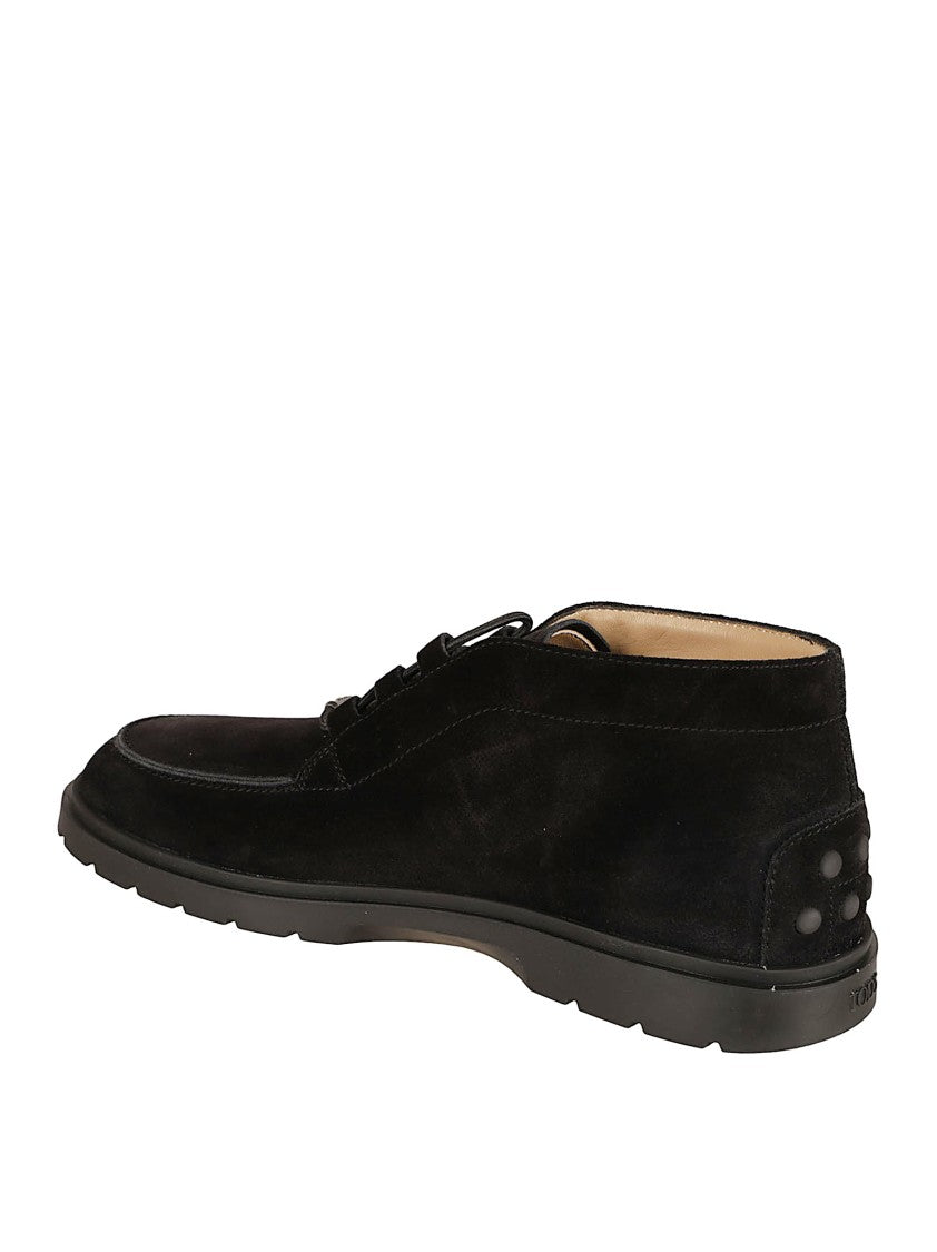Suede Ankle Boot With Elastic Drawstring