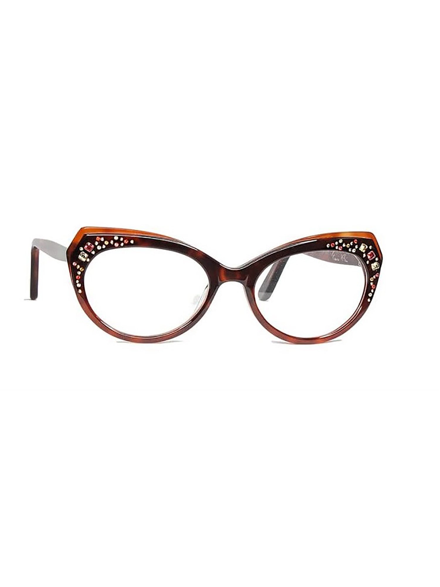 Cat-Eye Optical Frames with Colorful Embellishments