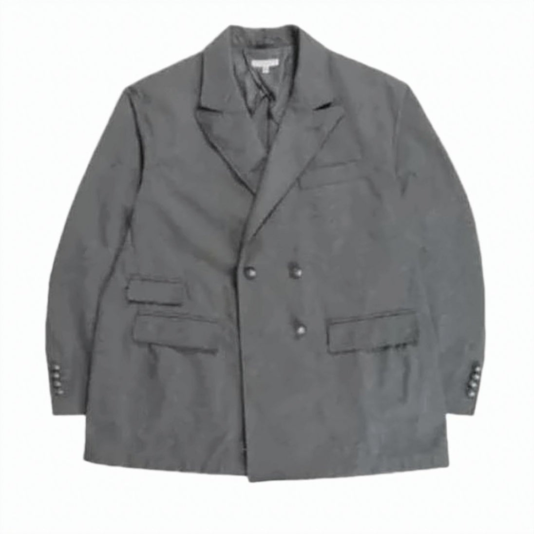 Double-Breasted Suit Jacket with Wide Lapels and Flap Pockets