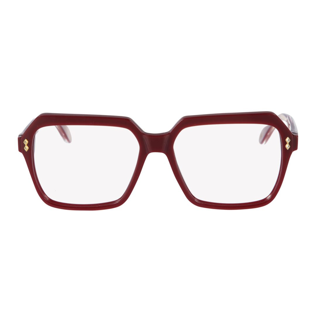 Giada Glamour Oversized Square Frame Eyeglasses with Gold Detailing