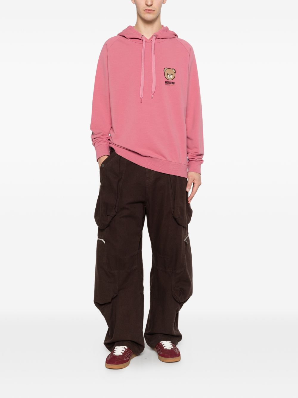 Relaxed Fit Hoodie with Teddy Bear Graphic