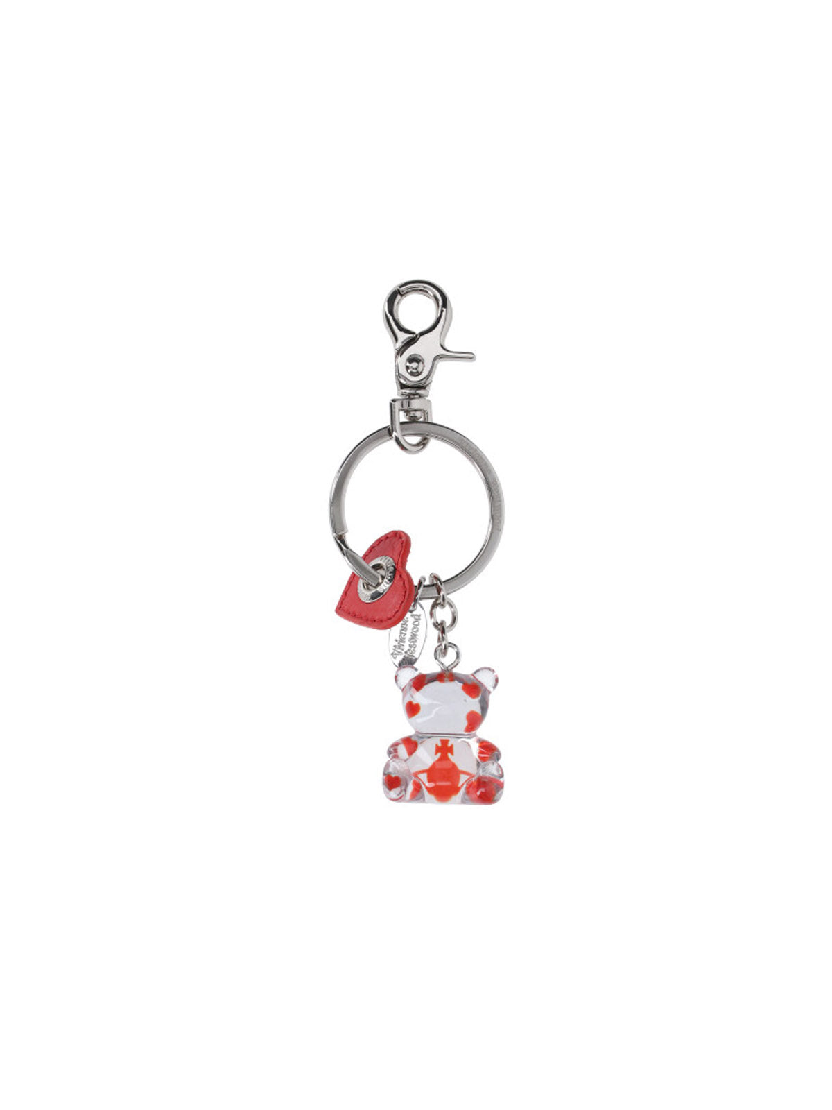 Silver Teddy Resin Metal Keychain