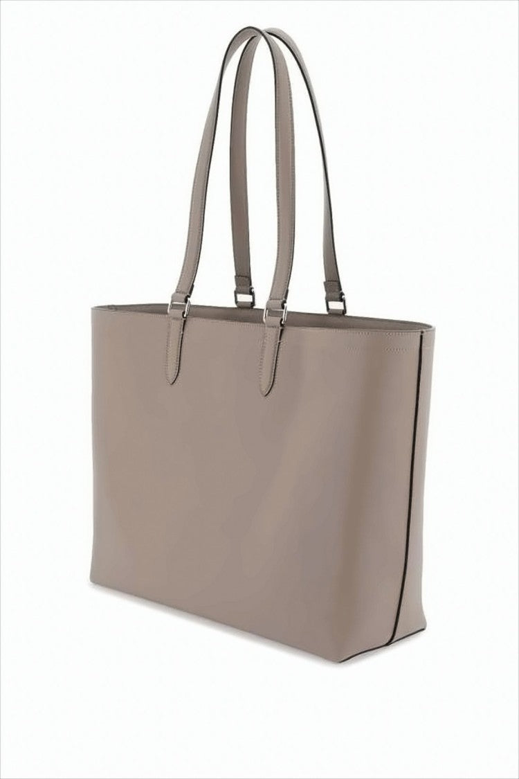 Rectangular Calf Leather Shoulder Bag with Embossed Branding