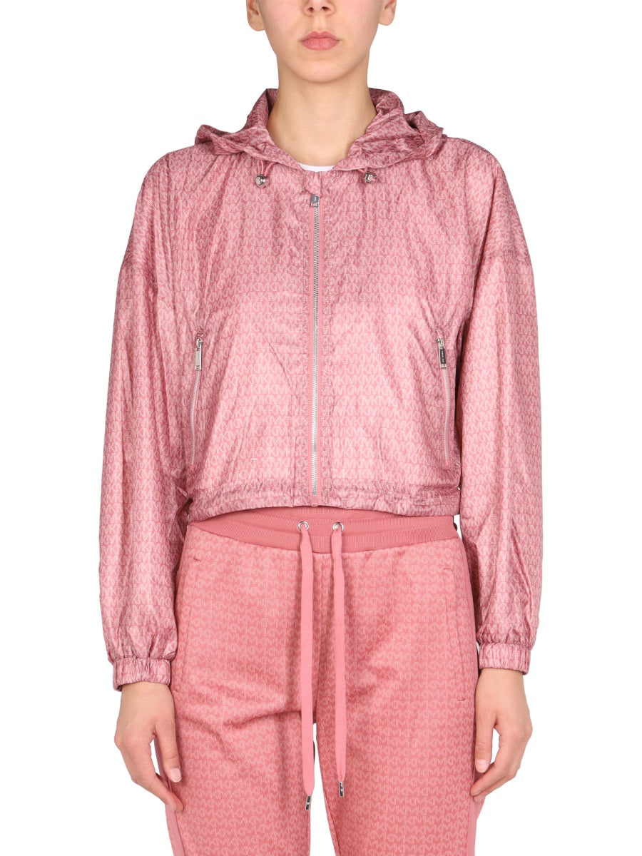 Cropped Pink Hooded Jacket