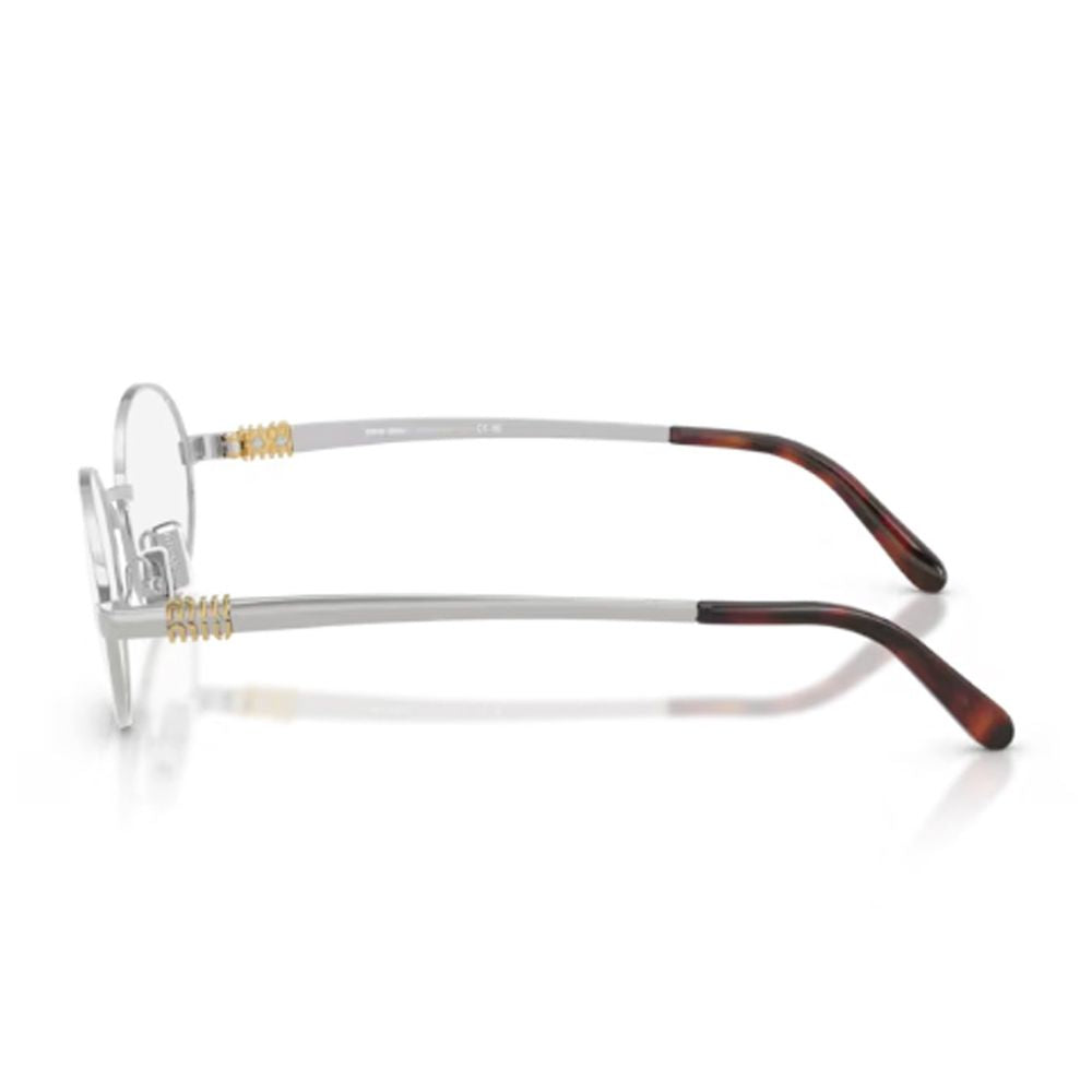 Slim Oval Silver-tone Frame with Acetate Tips