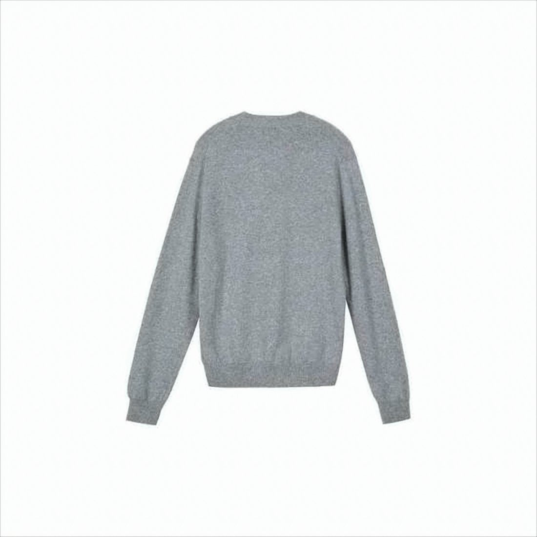 Classic Heather Grey Wool Knit Cardigan