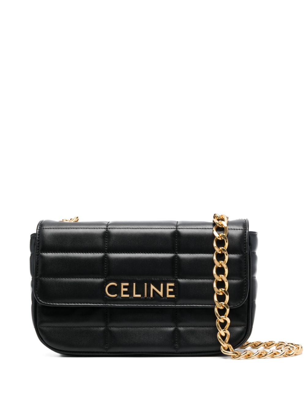 Chain matelassé leather shoulder bag