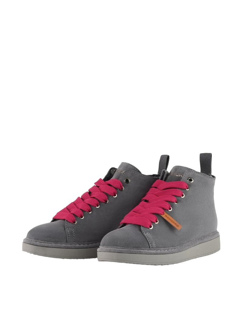 Grey Suede/Fuchsia Lace Sneakers