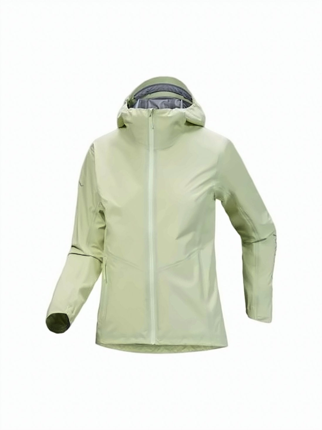 Light Green Minimalist Hooded Nylon Jacket
