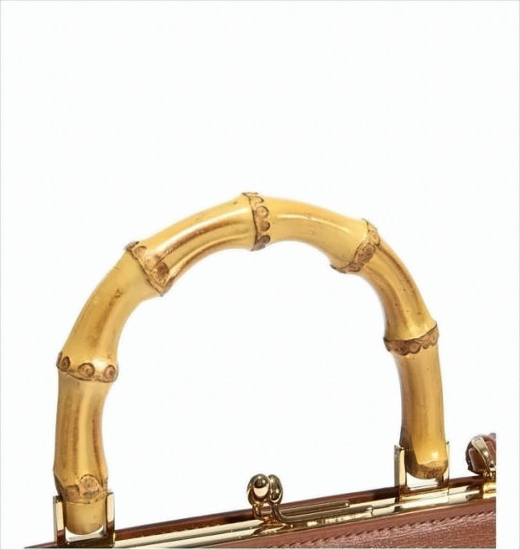 Rectangular Crossbody Bag with Bamboo-Style Handle