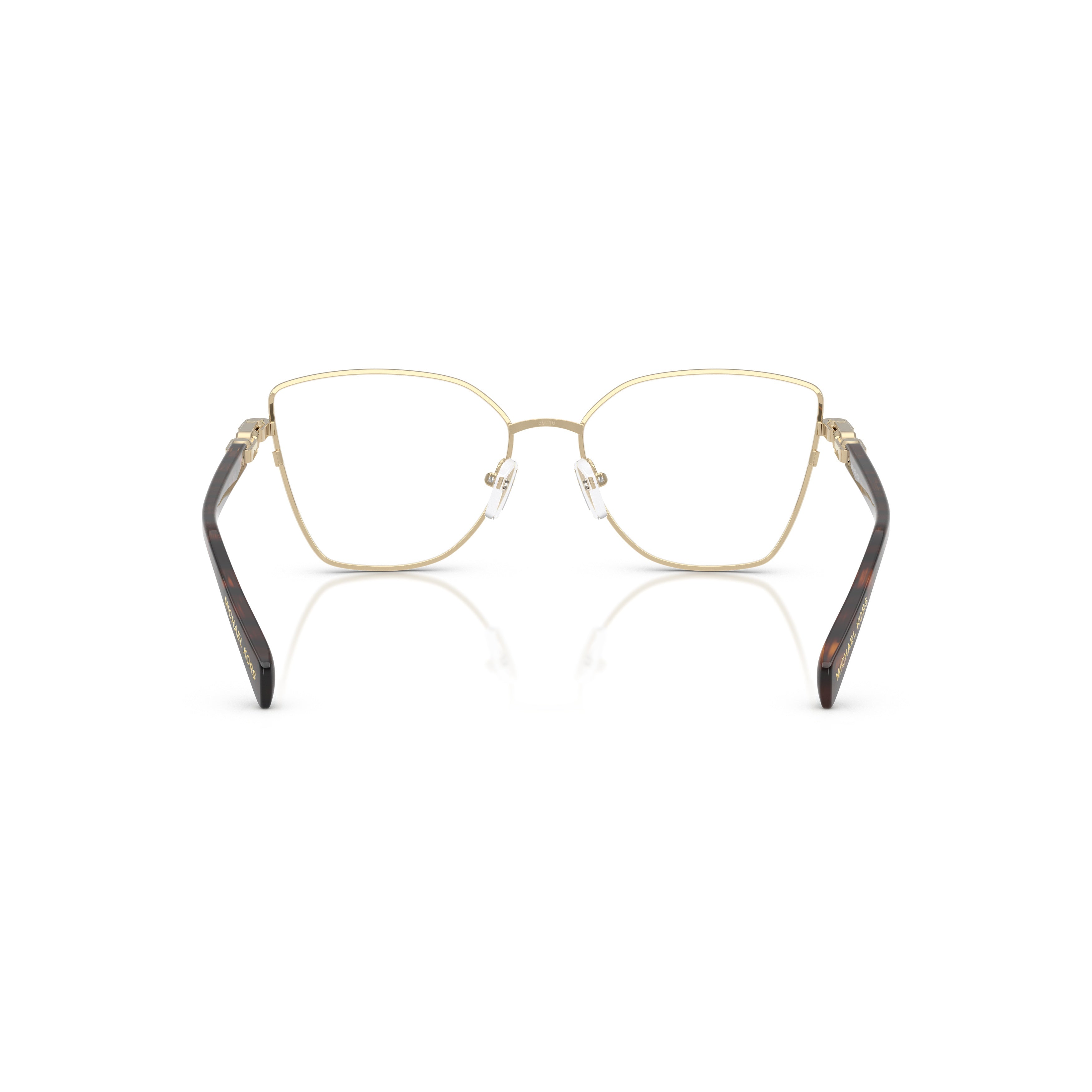 0mk3090 Rounded Square Gold-Finish Eyeglasses with Tortoiseshell Temples