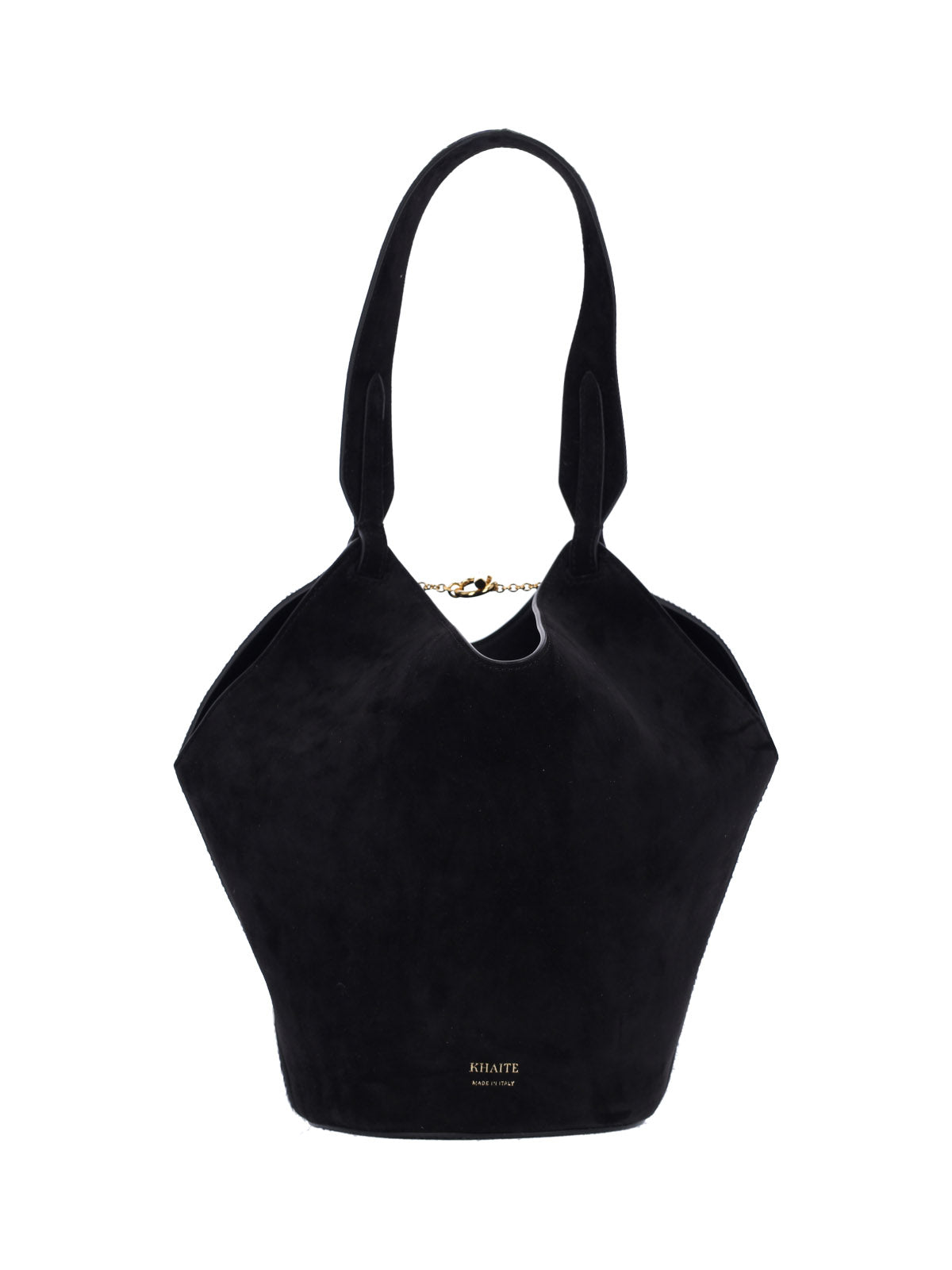 "Lotus" Bag In Black Calfskin Front