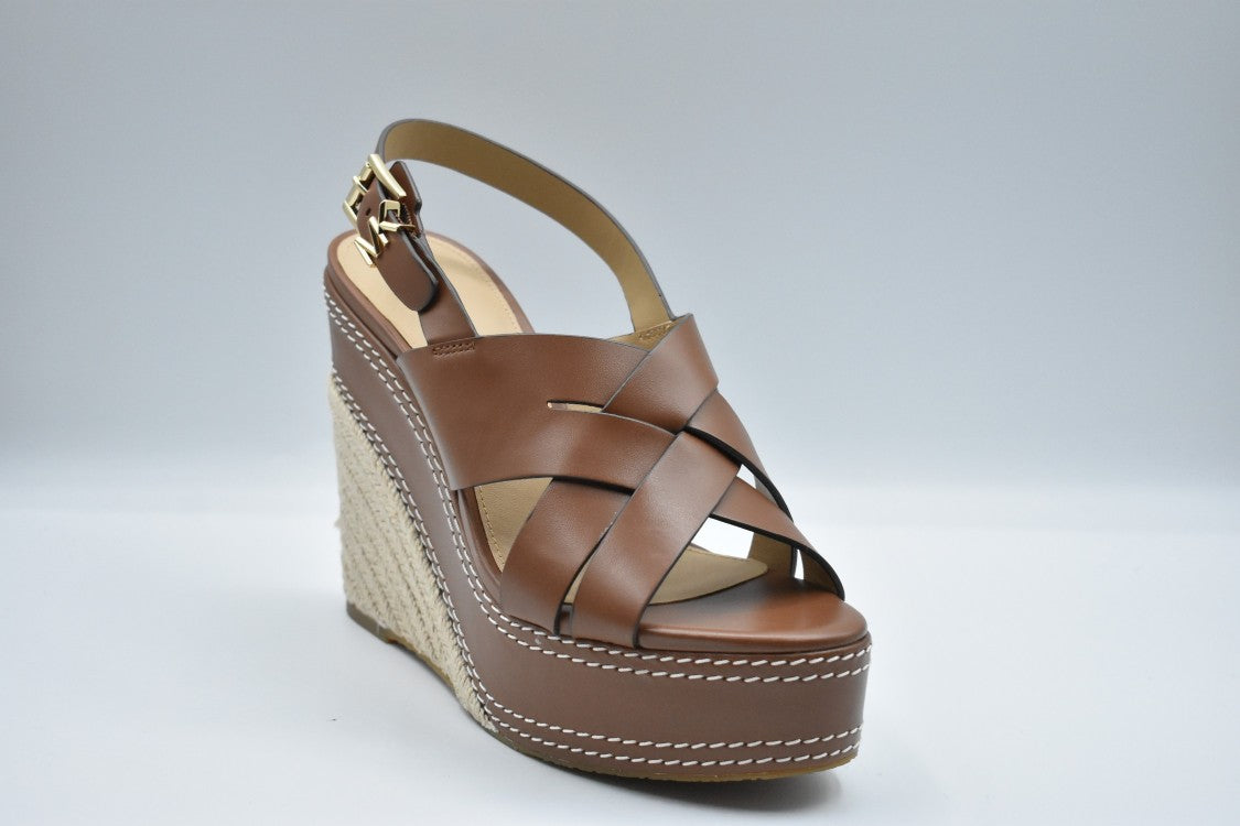 Laced Wedge Shoes With Woven Jute Base