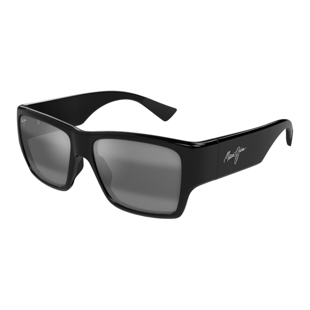 Kaolu Rectangular Black Sunglasses with Signature Logo