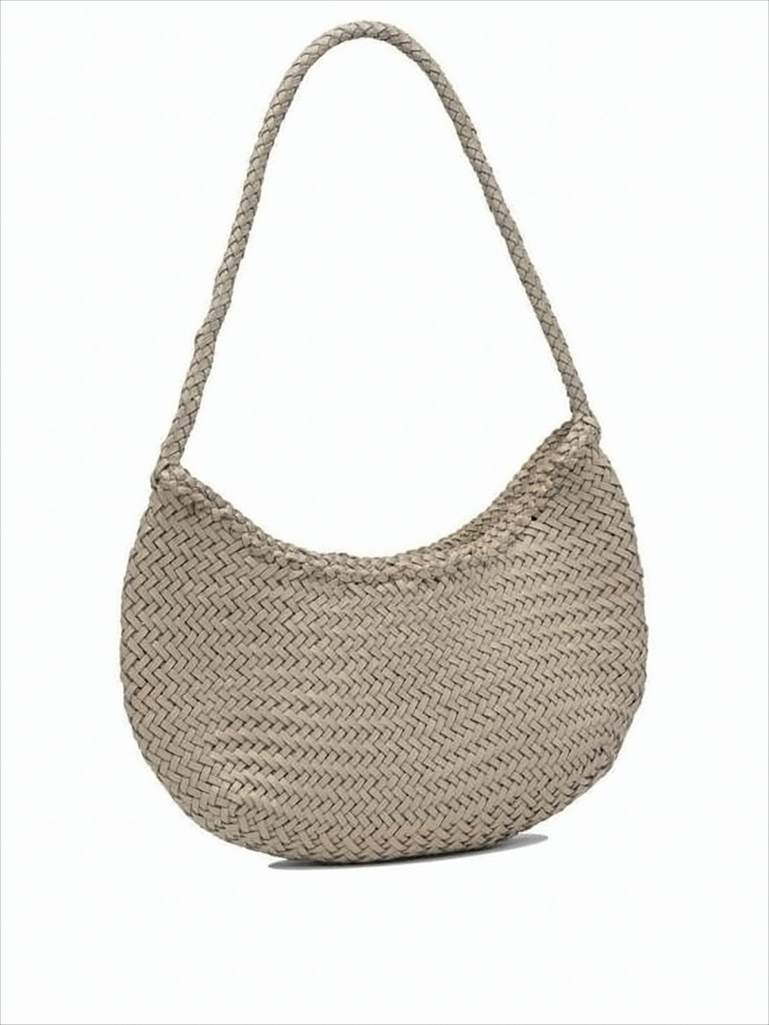 Woven Buffalo Leather Shoulder Bag