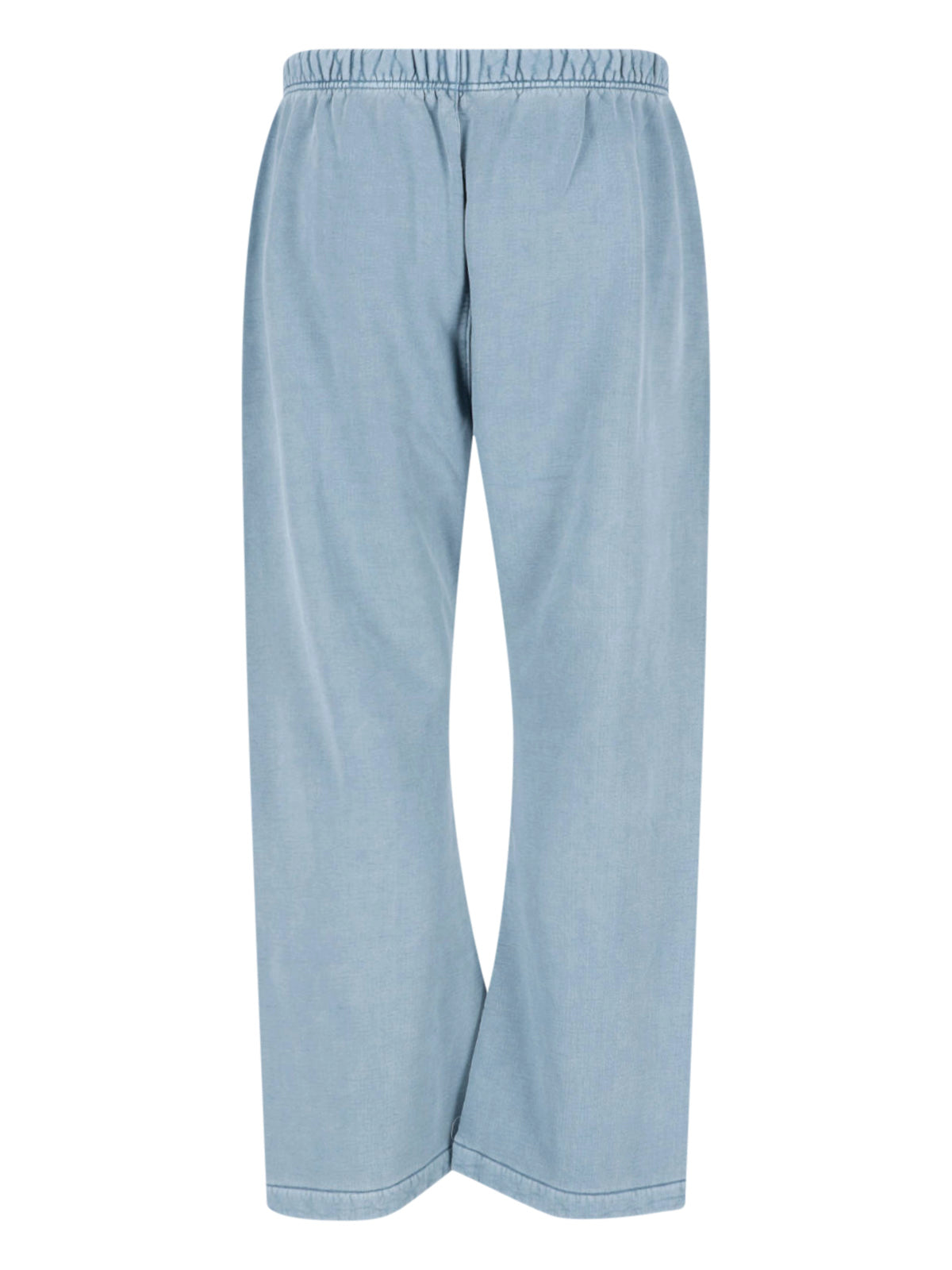 Beige Relaxed Wide-Leg Tonal Embroidered Trousers