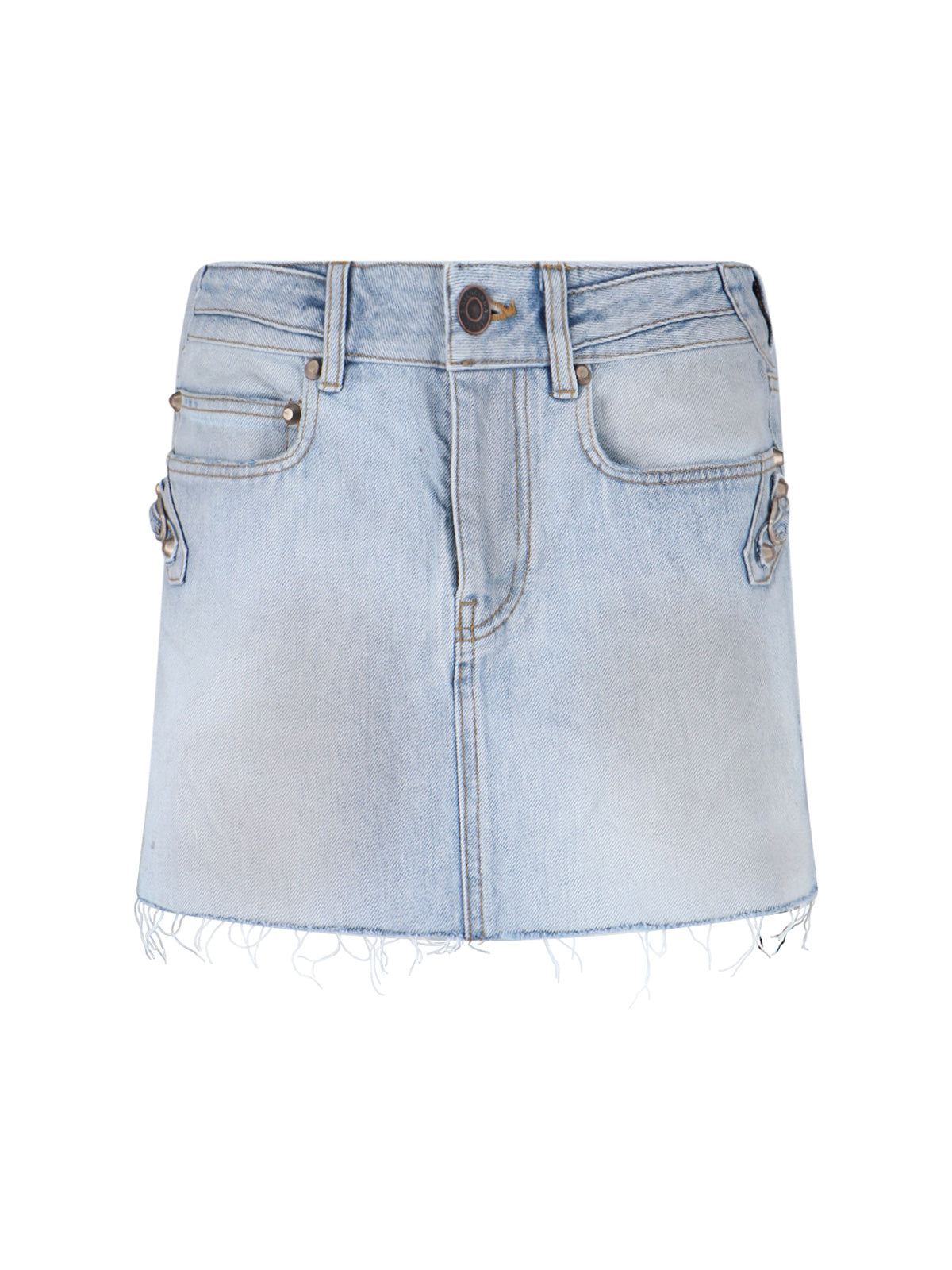 "Le City" Mini Skirt In Light Blue Cotton Denim