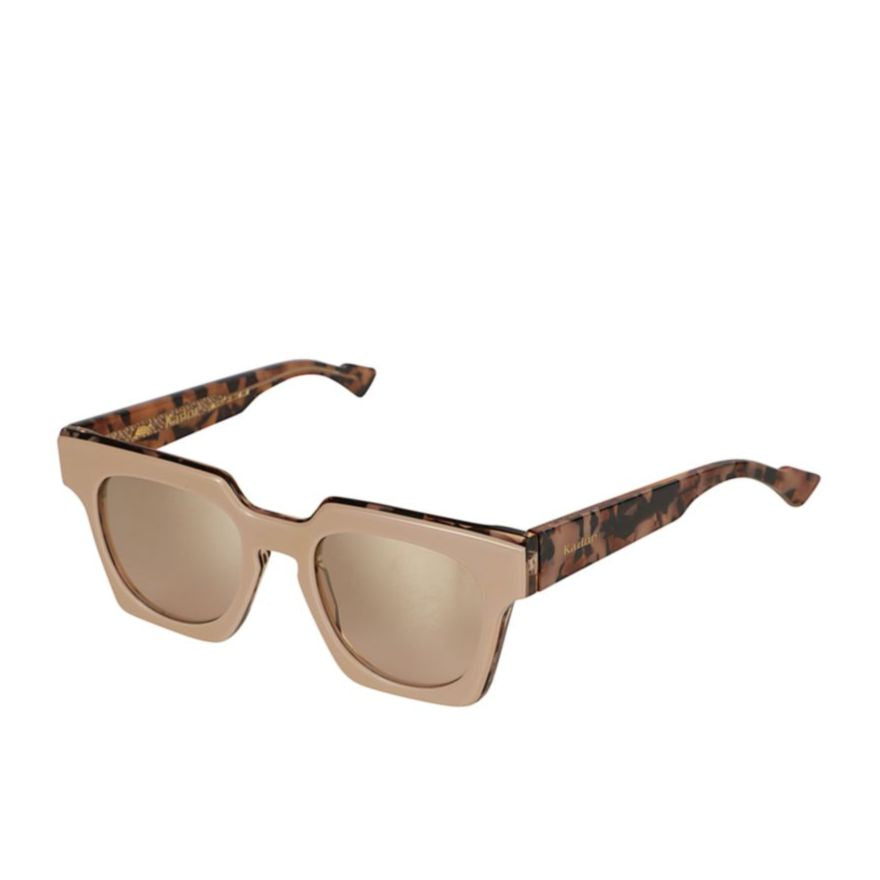 Tanya Bold Square Frame Sunglasses with Glossy Beige