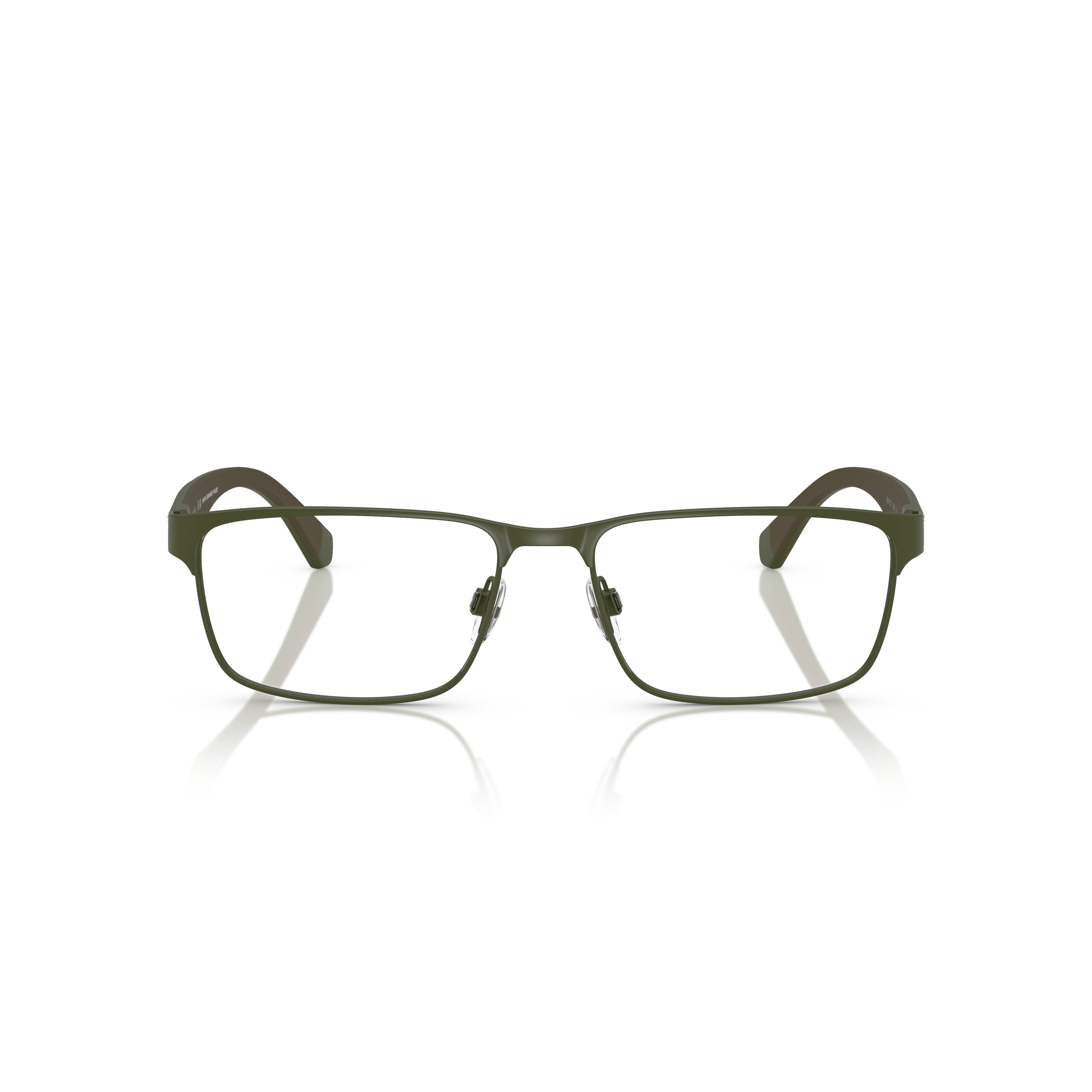 0ea1105 Rectangular Matte Metal Eyeglasses with Adjustable Nose Pads