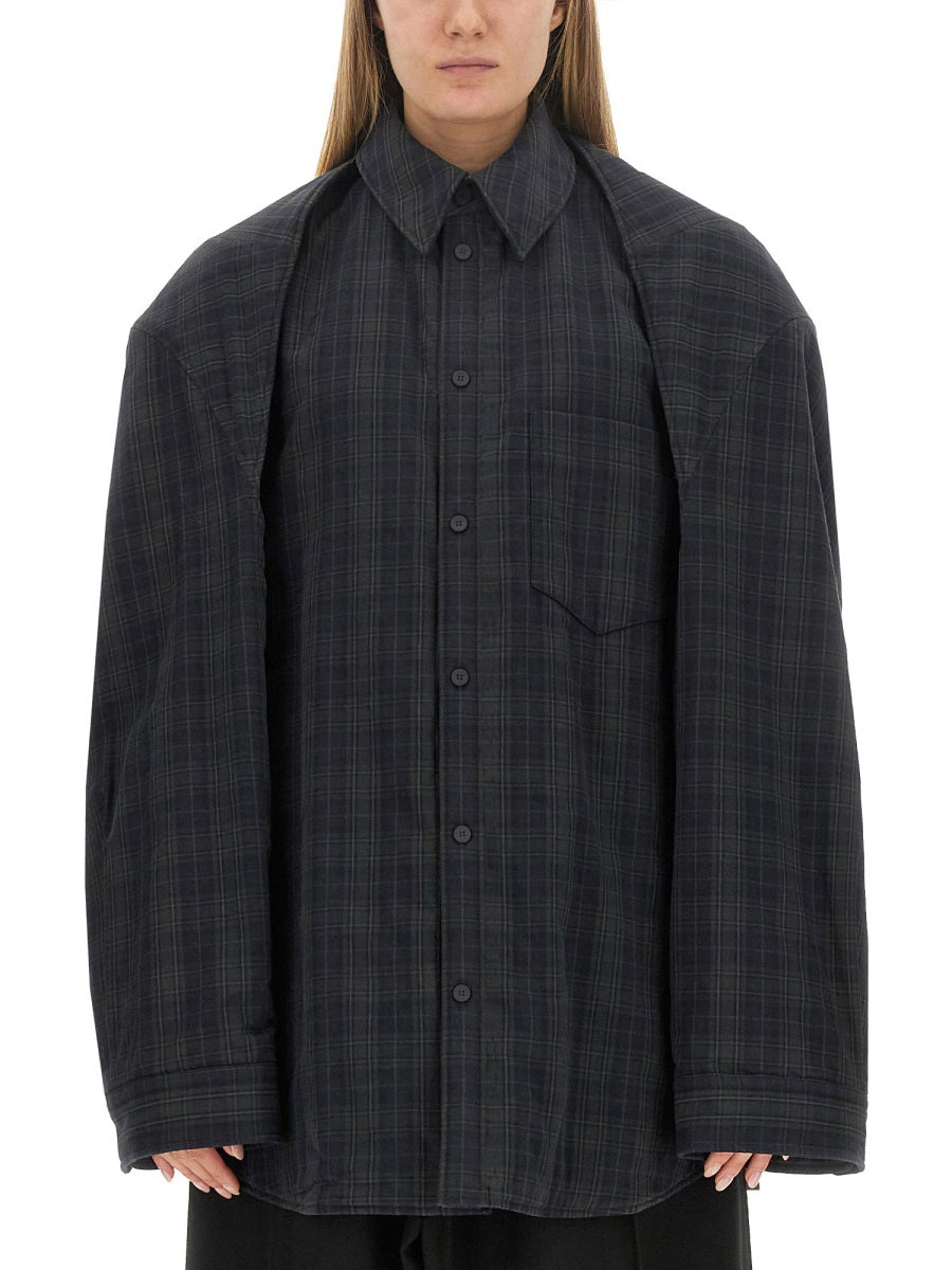 Versatile Detachable Shoulder Cotton Shirt