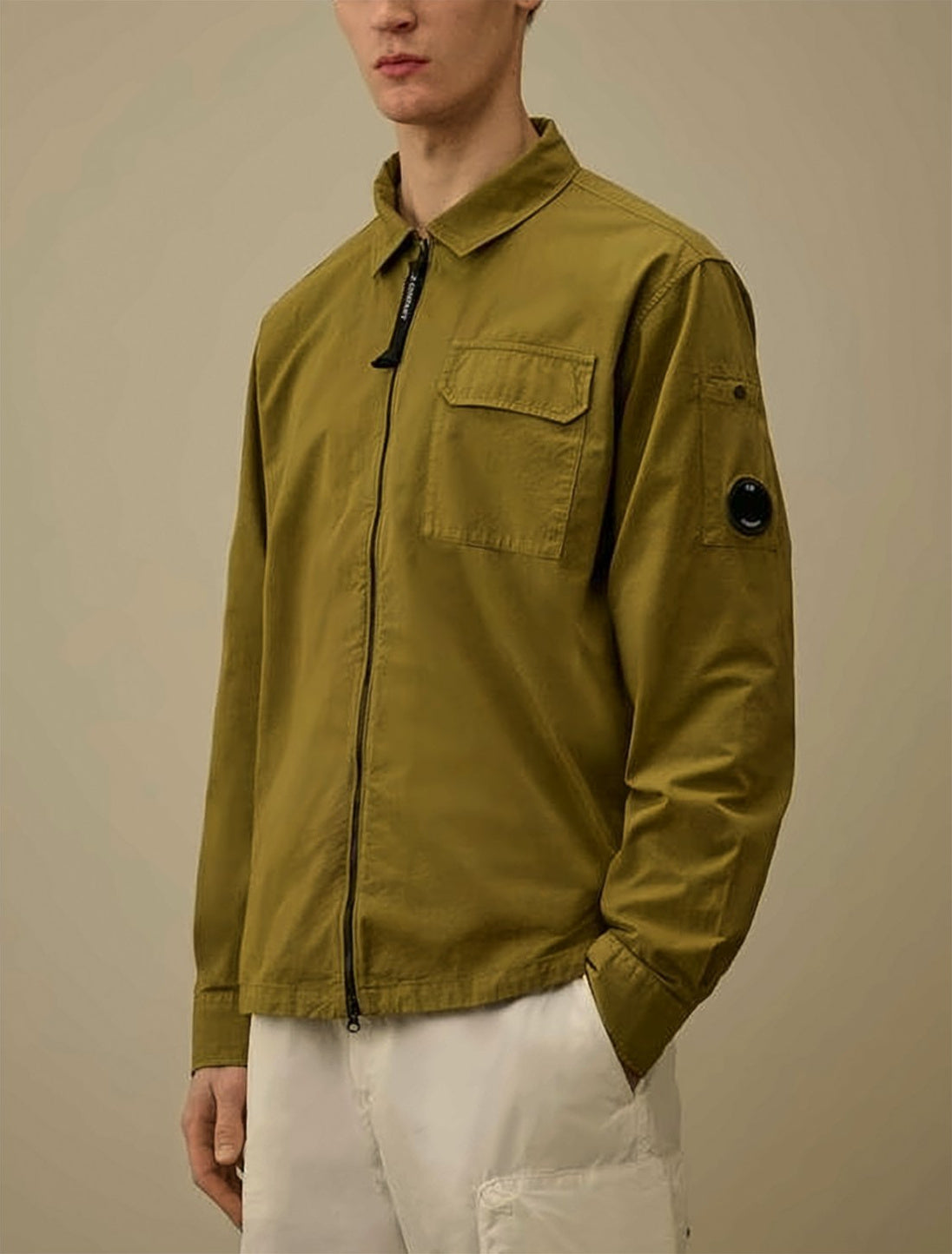 Organic Gabardine Zip Lens Overshirt