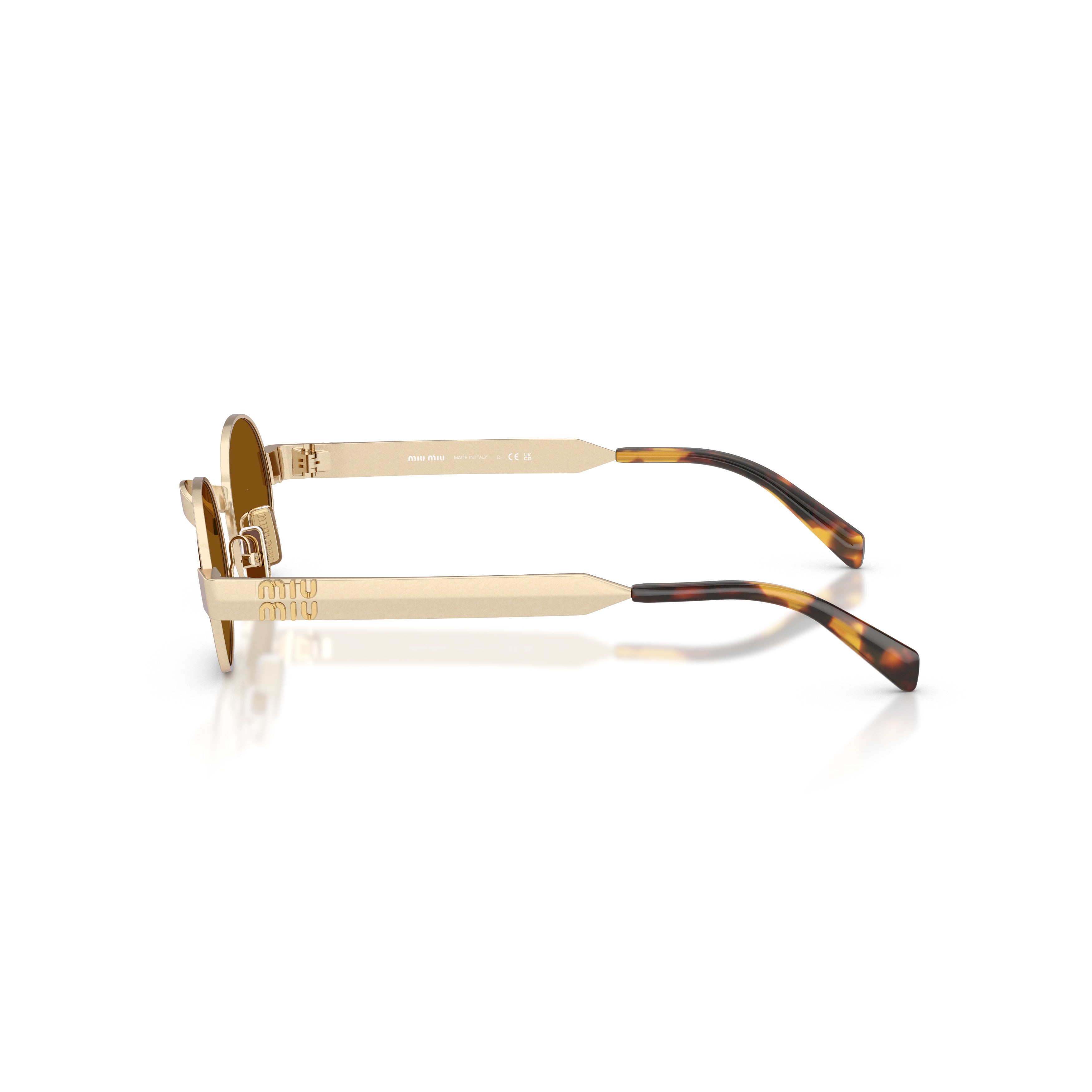 0mu B51s Oval Metallic Gold Sunglasses