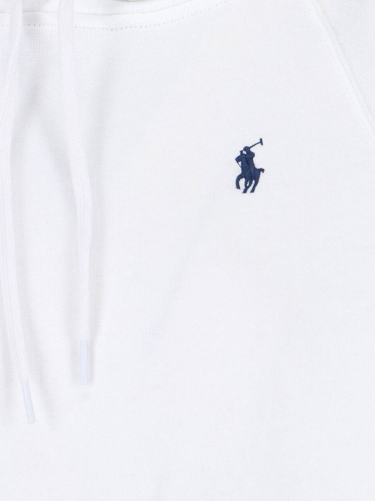 White Embroidered Logo Cropped Hoodie