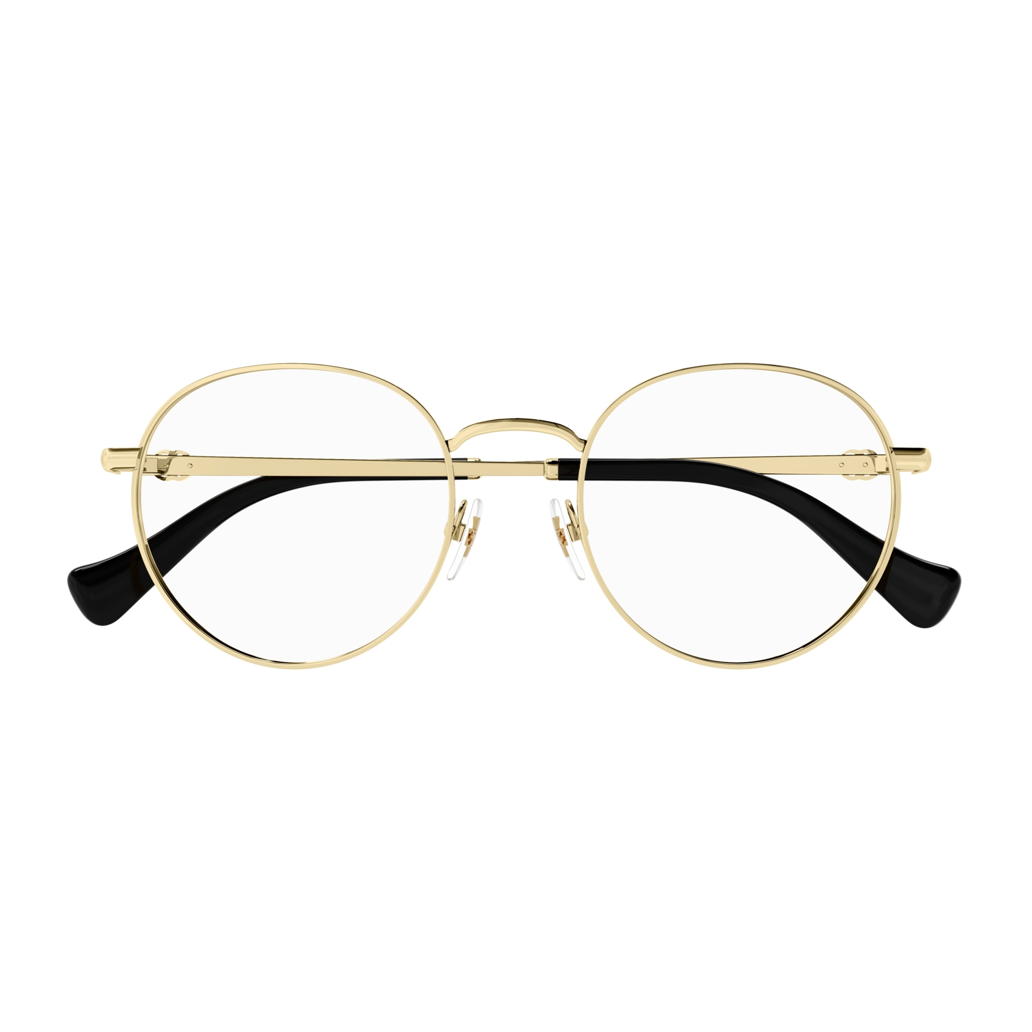 Gg1594o Polished Gold-Finish Round Metal Eyeglasses