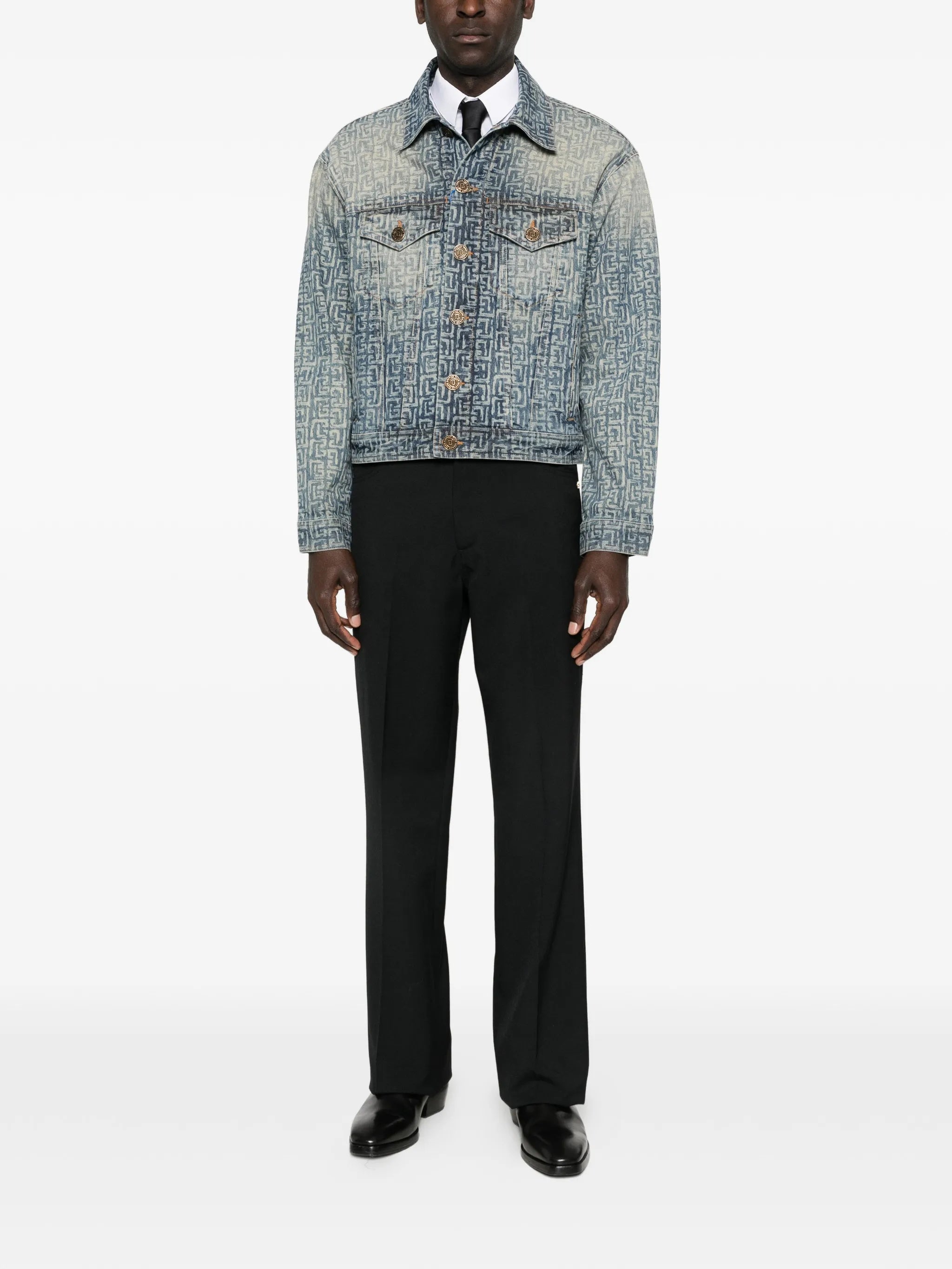 Faded Blue Monogram Monogram Denim Jacket