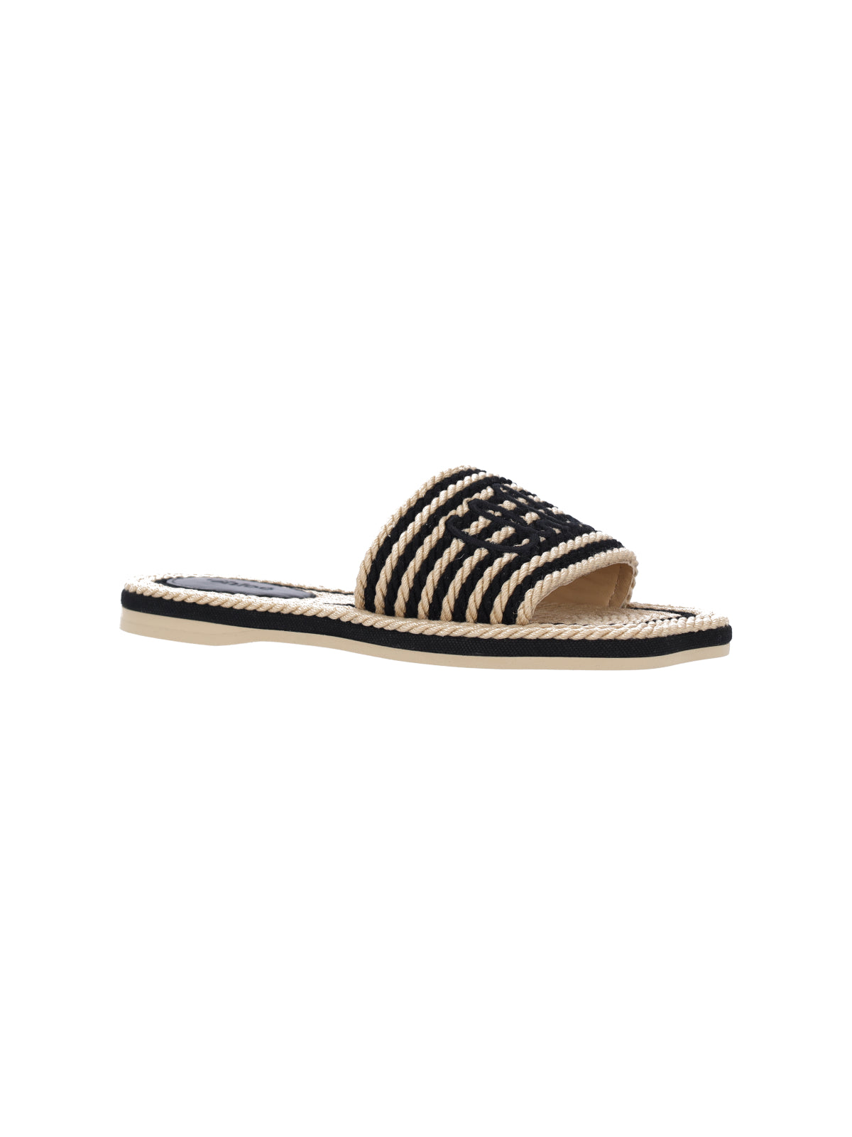Black Twisted Cotton Rope Sandals