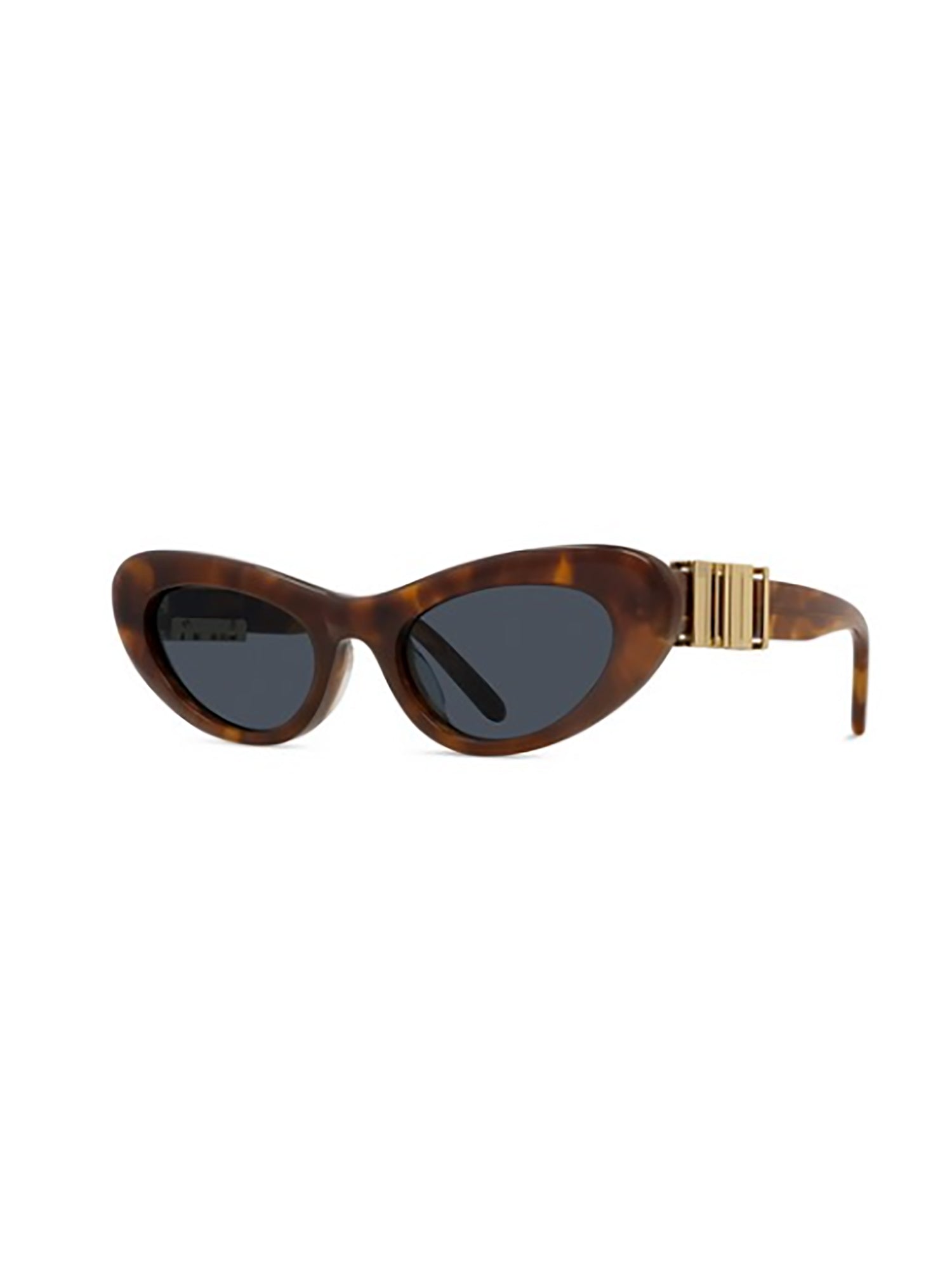 Cat-Eye Brown Sunglasses with Metallic Accent