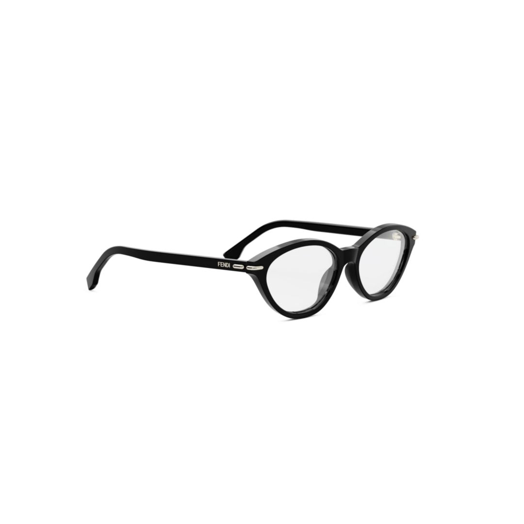 Fe50126i Rounded Black Plastic Eyeglasses