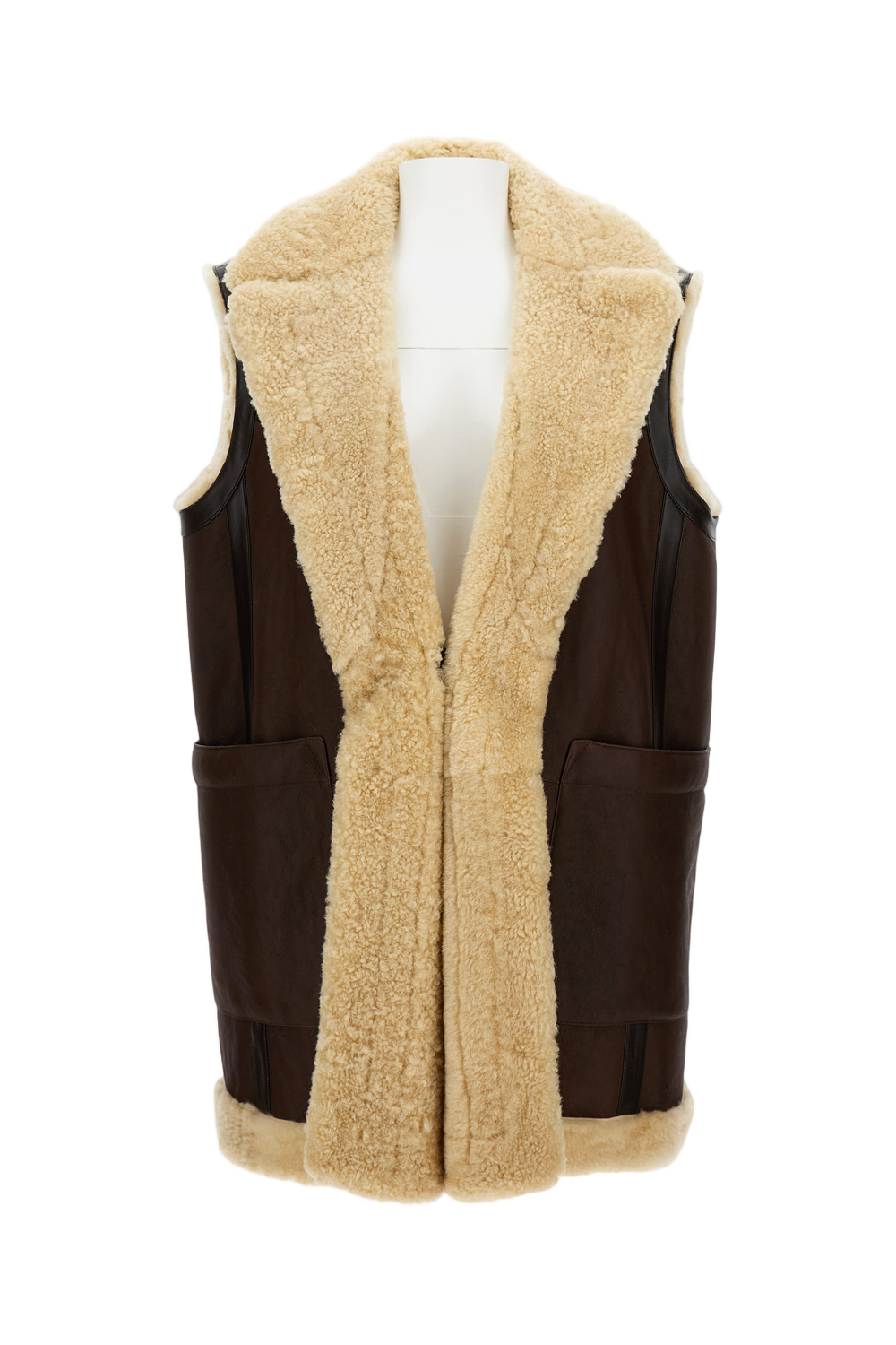 Brown Leather Waistcoat With Fur Lining
