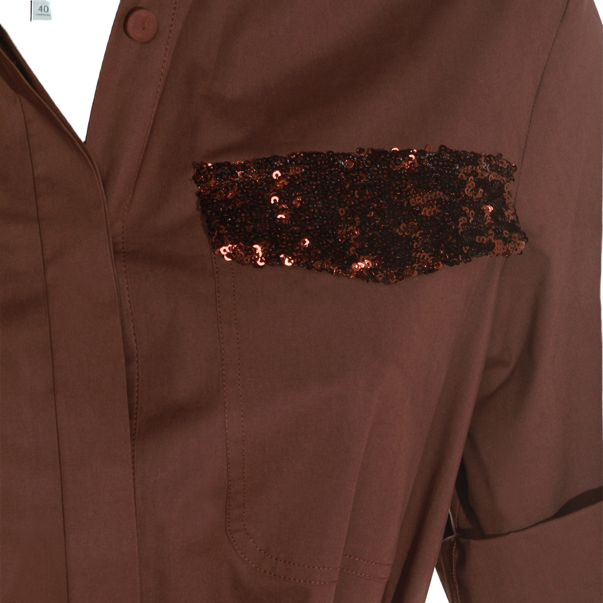Brown Midi Dress With Shirt Collar